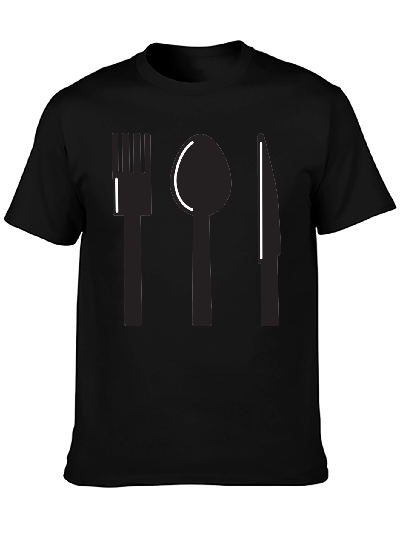 Cutlery Graphic Tee - Minimalist Chef T-Shirt