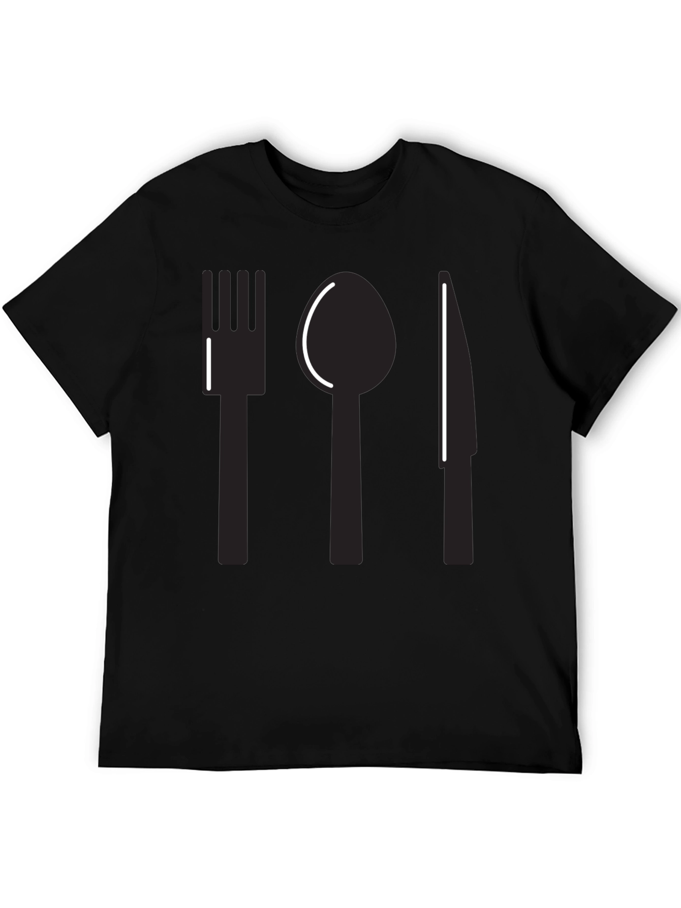 Cutlery Graphic Tee - Minimalist Chef T-Shirt