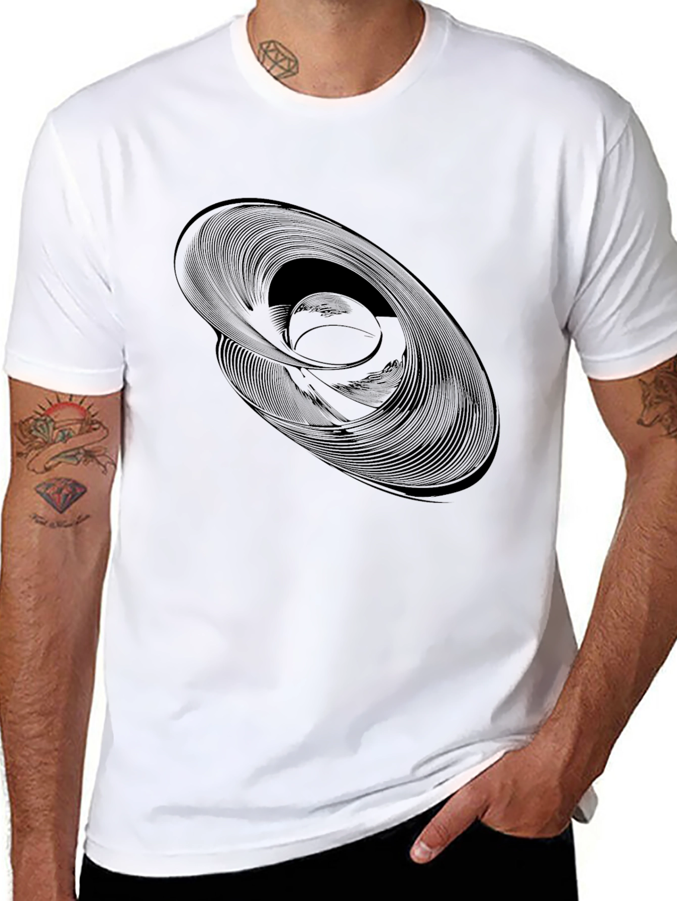 Abstract Swirl Graphic Tee - Modern Style