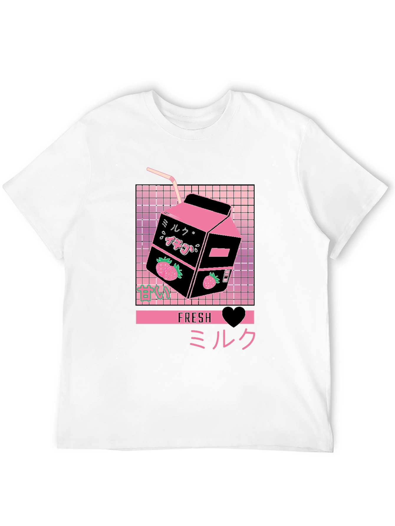 Fresh Milk Strawberry Aesthetic T-Shirt