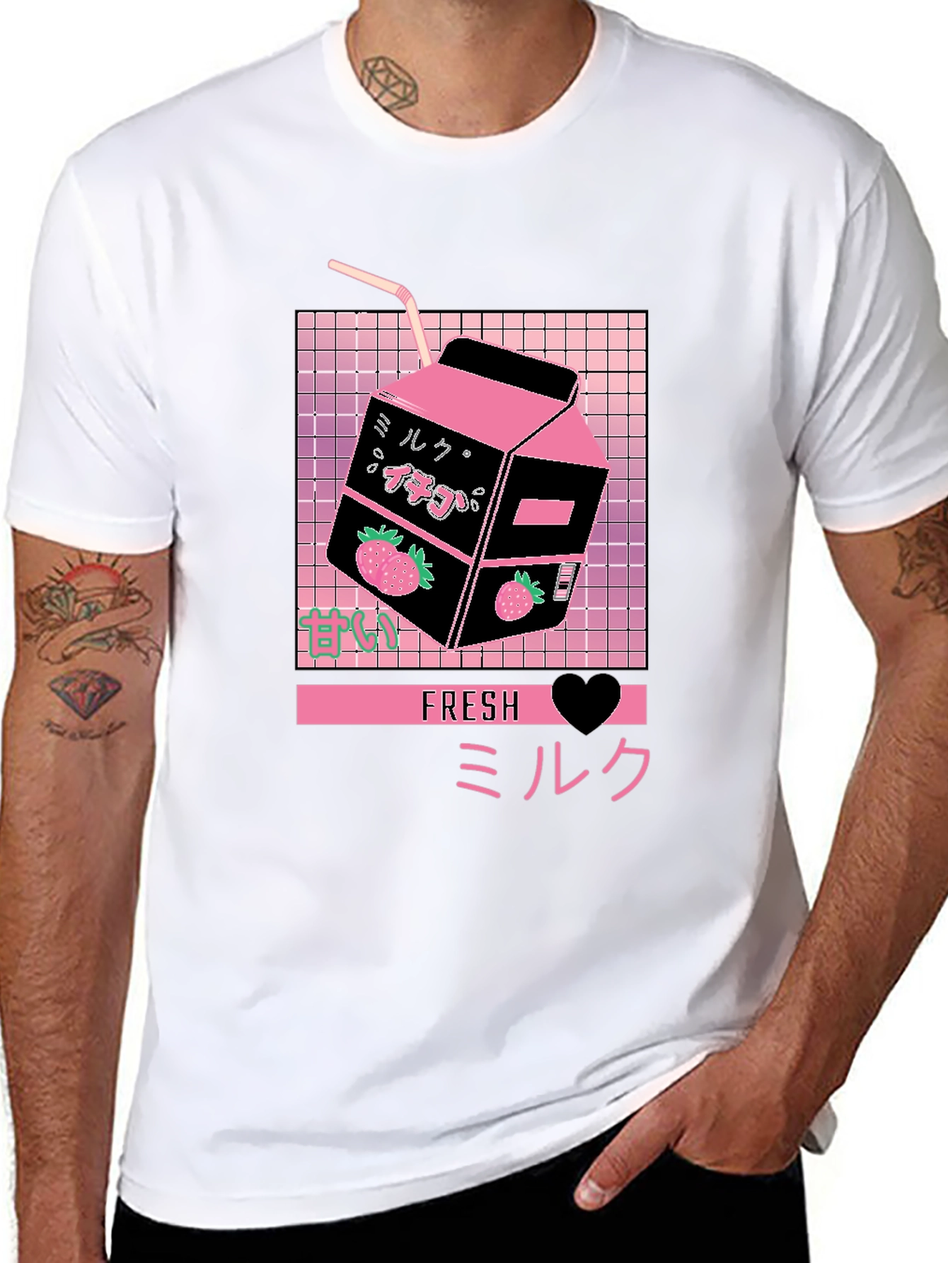 Fresh Milk Strawberry Aesthetic T-Shirt