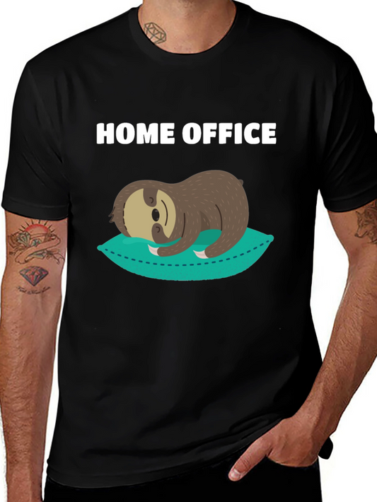 Home Office Sloth Graphic T-Shirt - Relaxed Fit