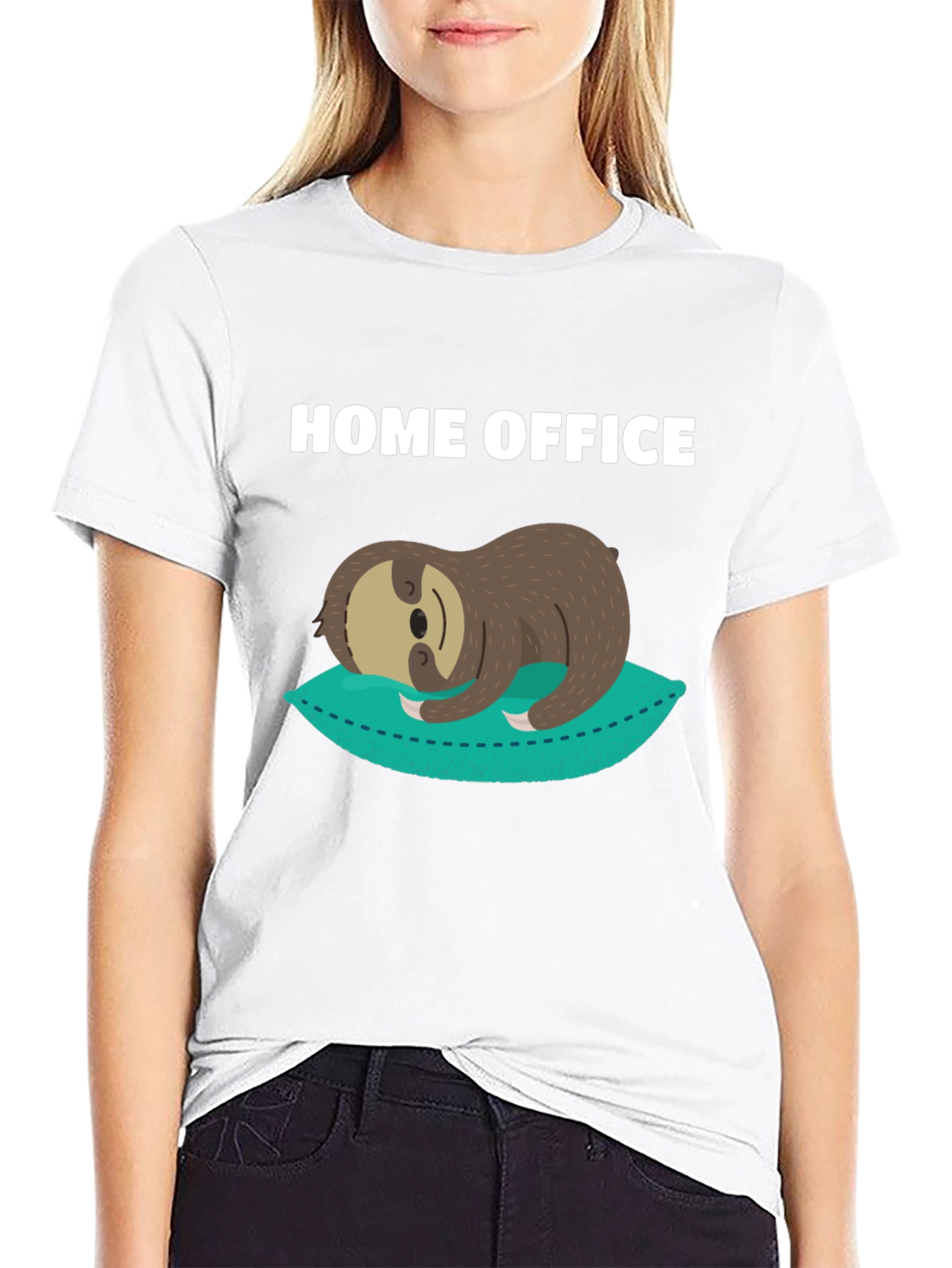 Home Office Sloth Graphic T-Shirt - Relaxed Fit