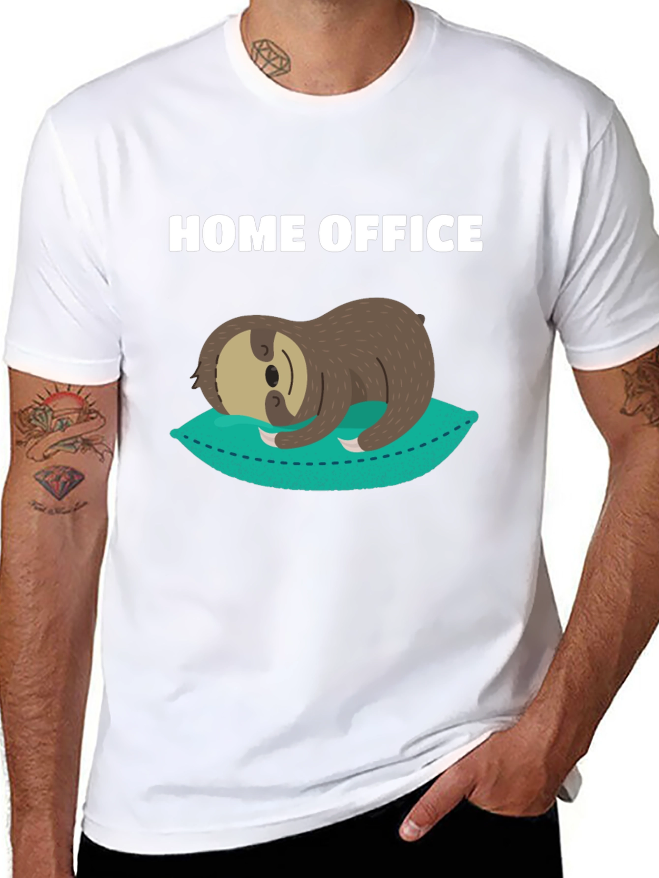 Home Office Sloth Graphic T-Shirt - Relaxed Fit