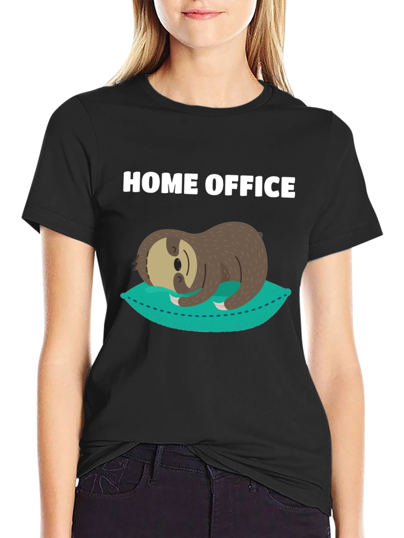Home Office Sloth Graphic T-Shirt - Relaxed Fit