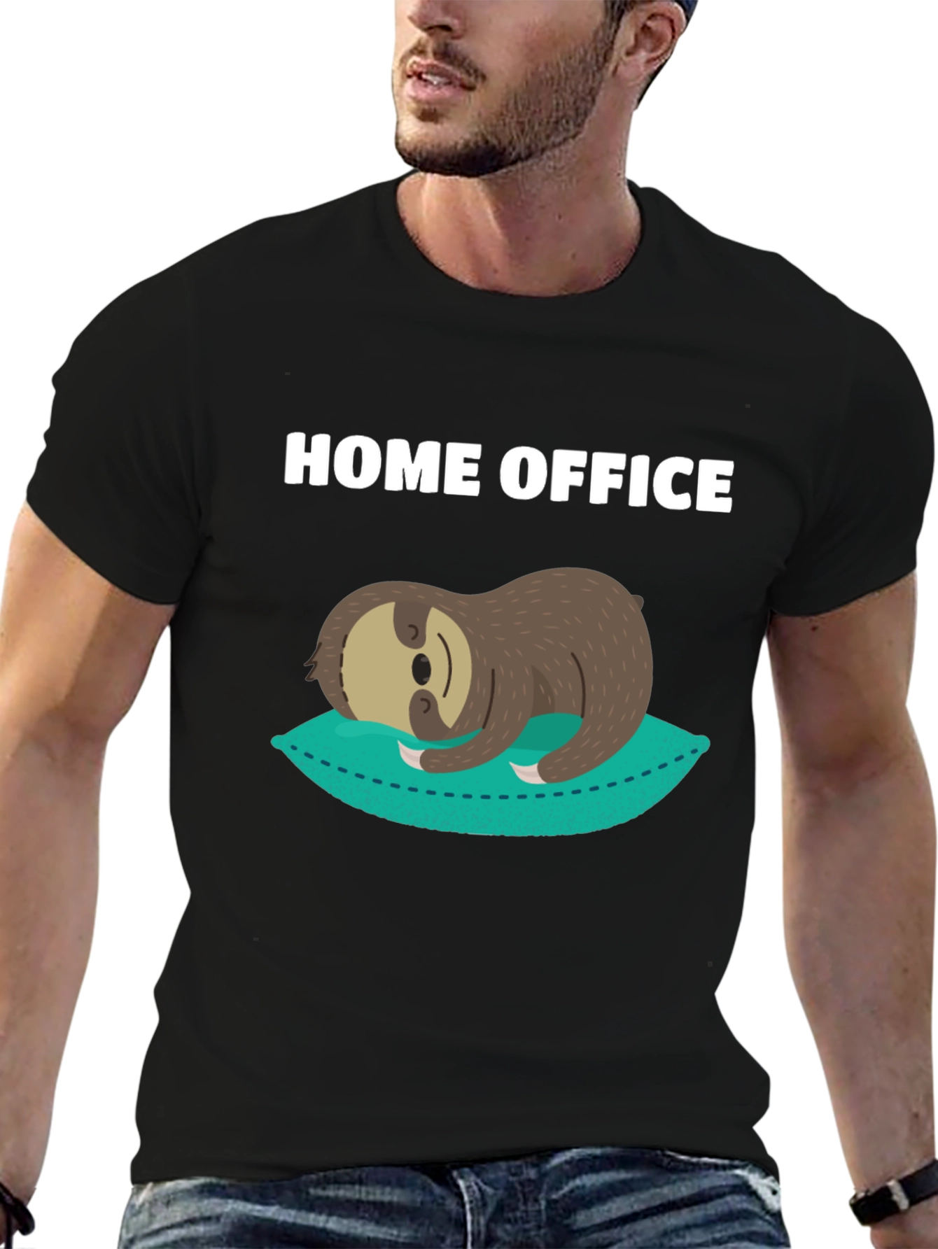 Home Office Sloth Graphic T-Shirt - Relaxed Fit