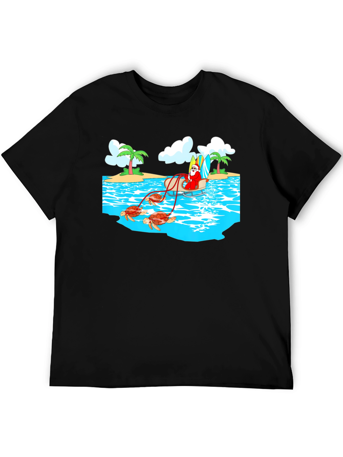 Tropical Santa Turtles T-Shirt