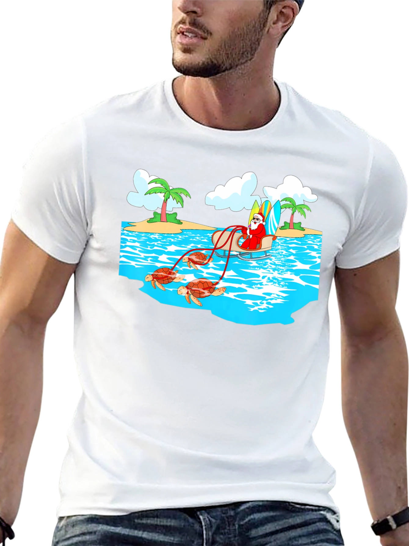 Tropical Santa Turtles T-Shirt