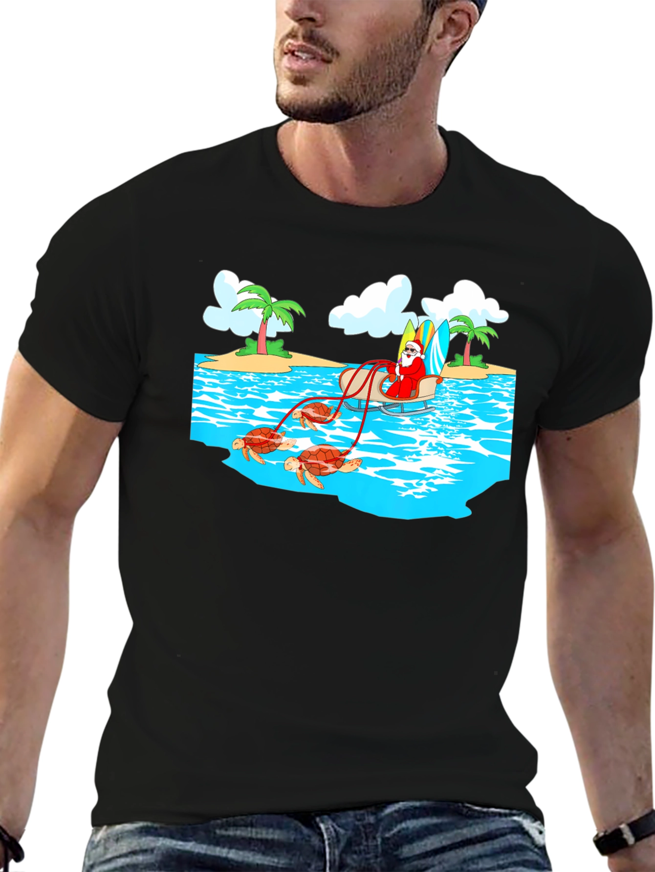 Tropical Santa Turtles T-Shirt