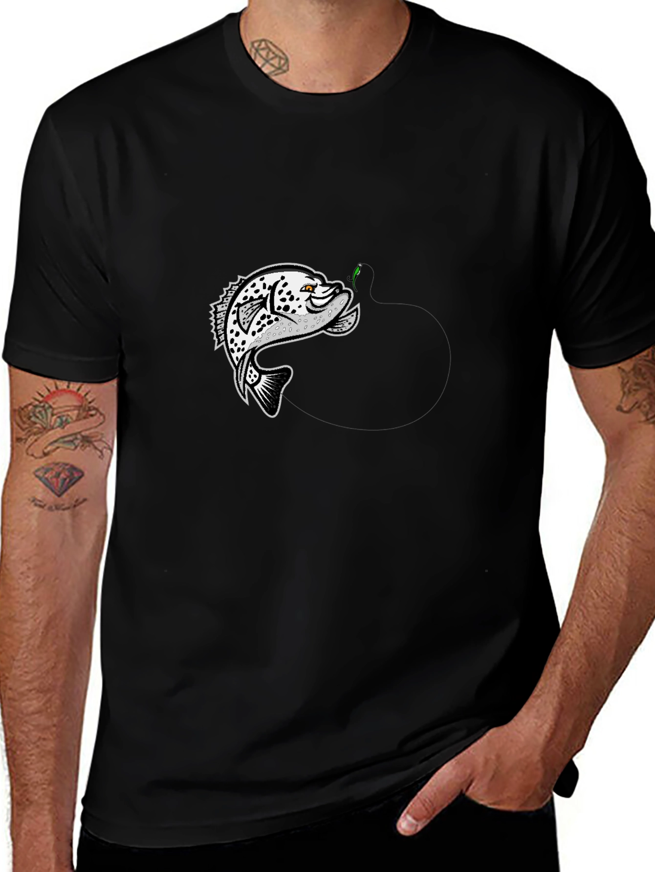 Fish Graphic Black T-Shirt - Anglers Style