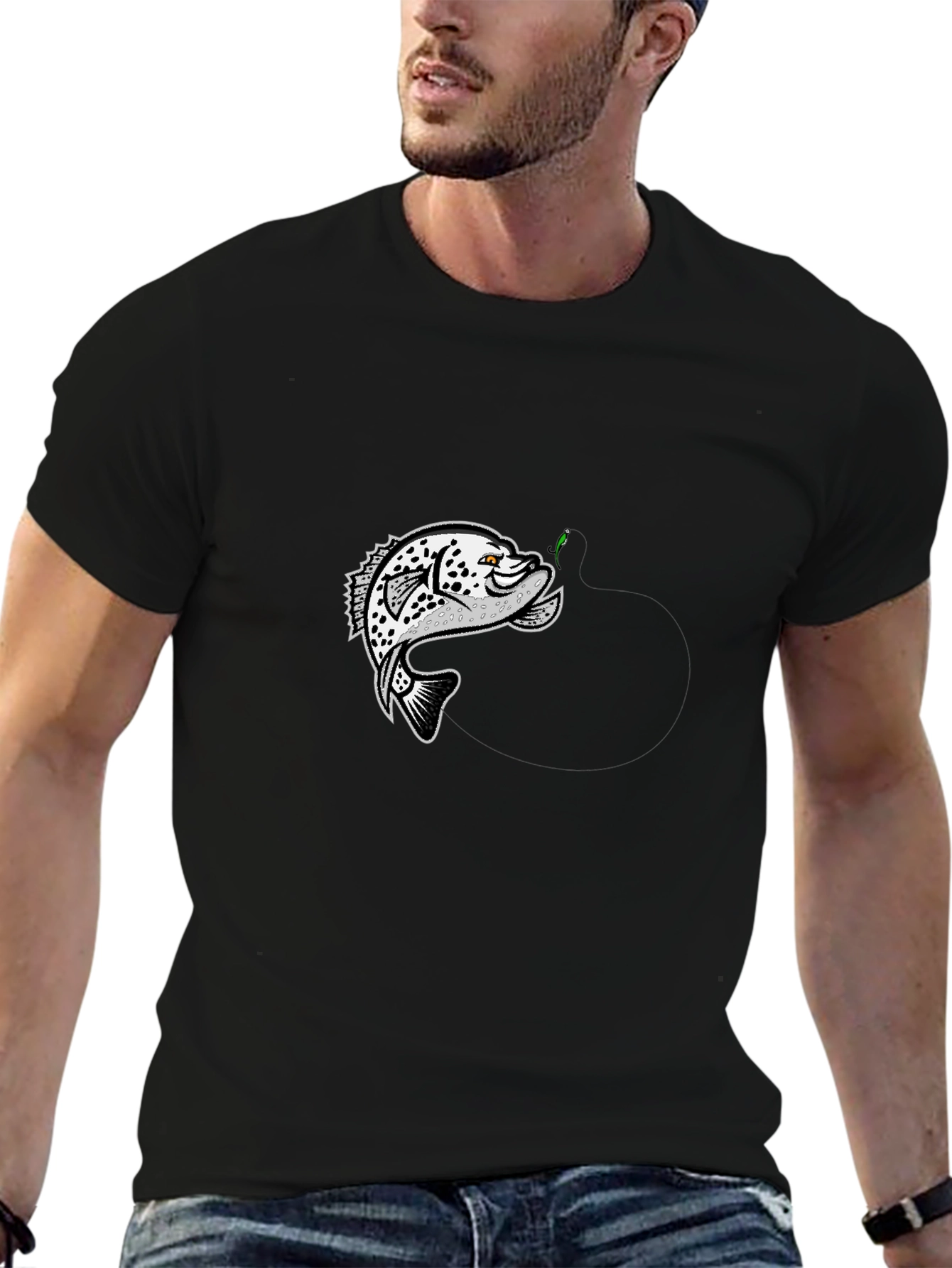 Fish Graphic Black T-Shirt - Anglers Style