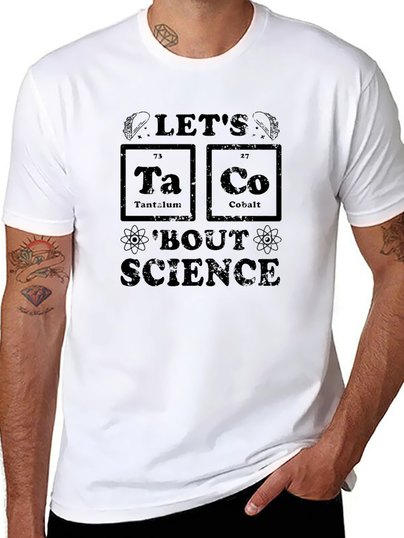 Lets Taco Bout Science Mens Black T-Shirt