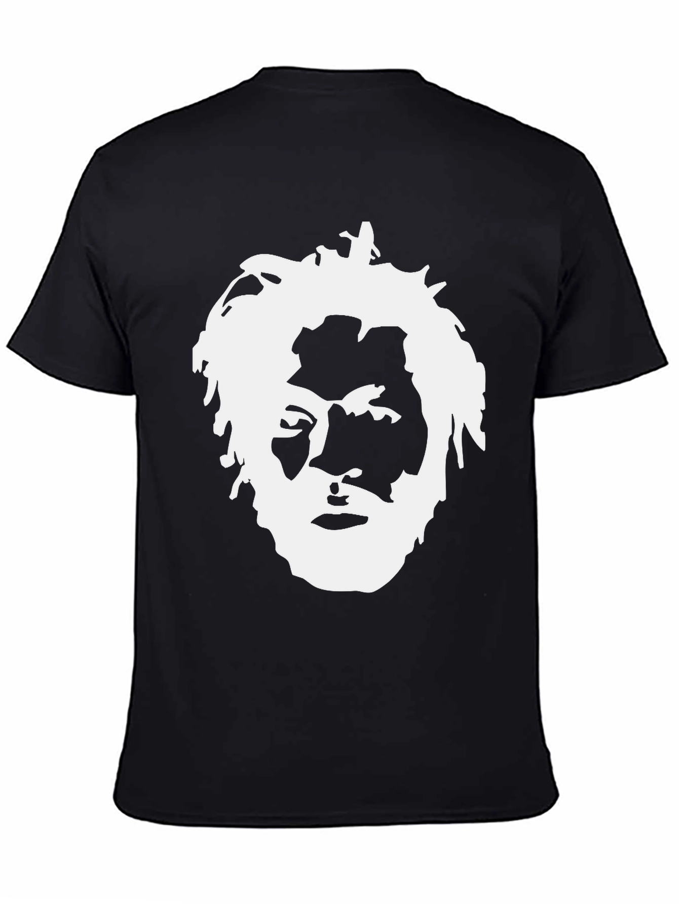 Bold Graphic Tee - White Portrait on Black