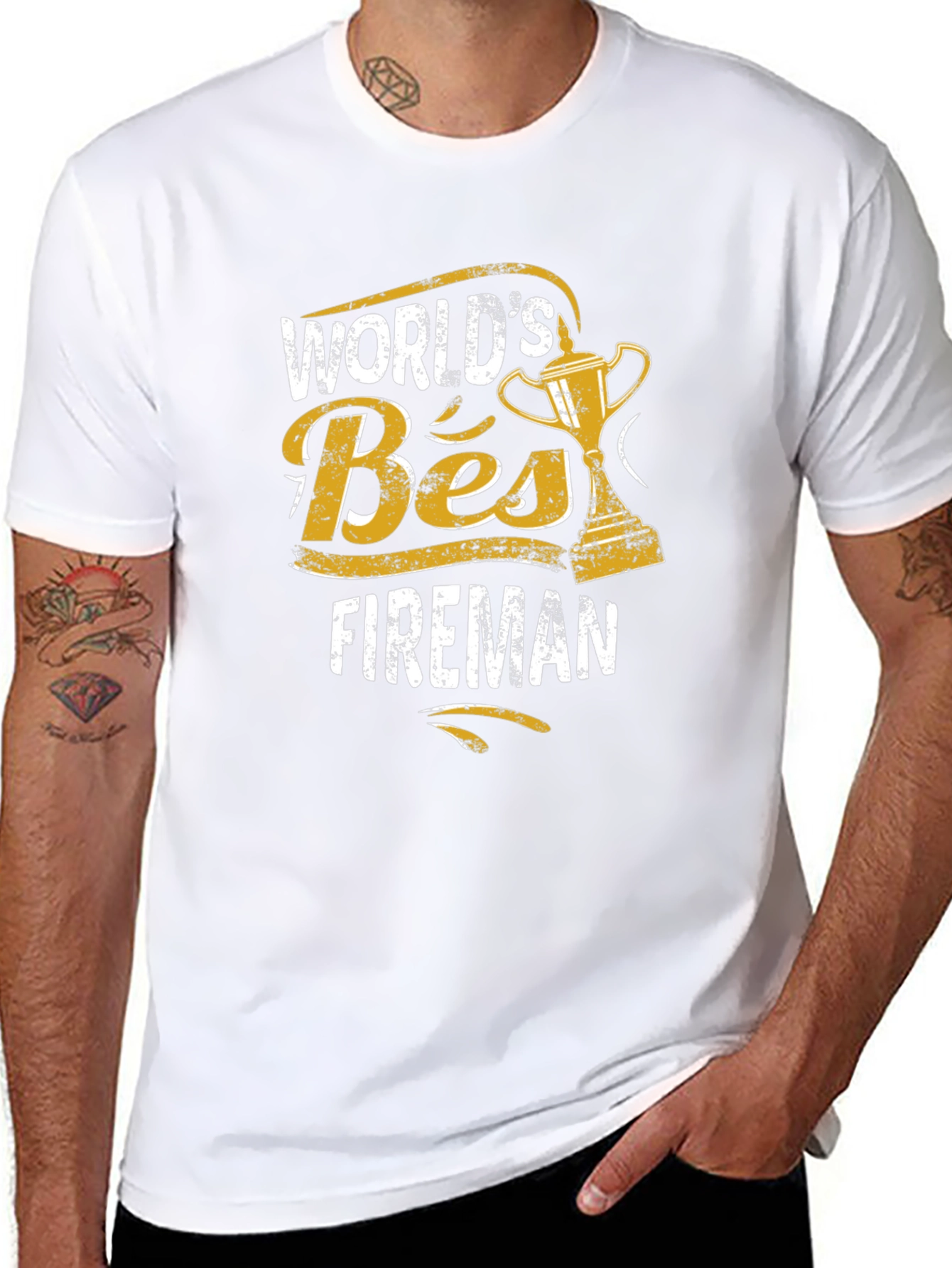 Worlds Best Fireman Graphic T-Shirt
