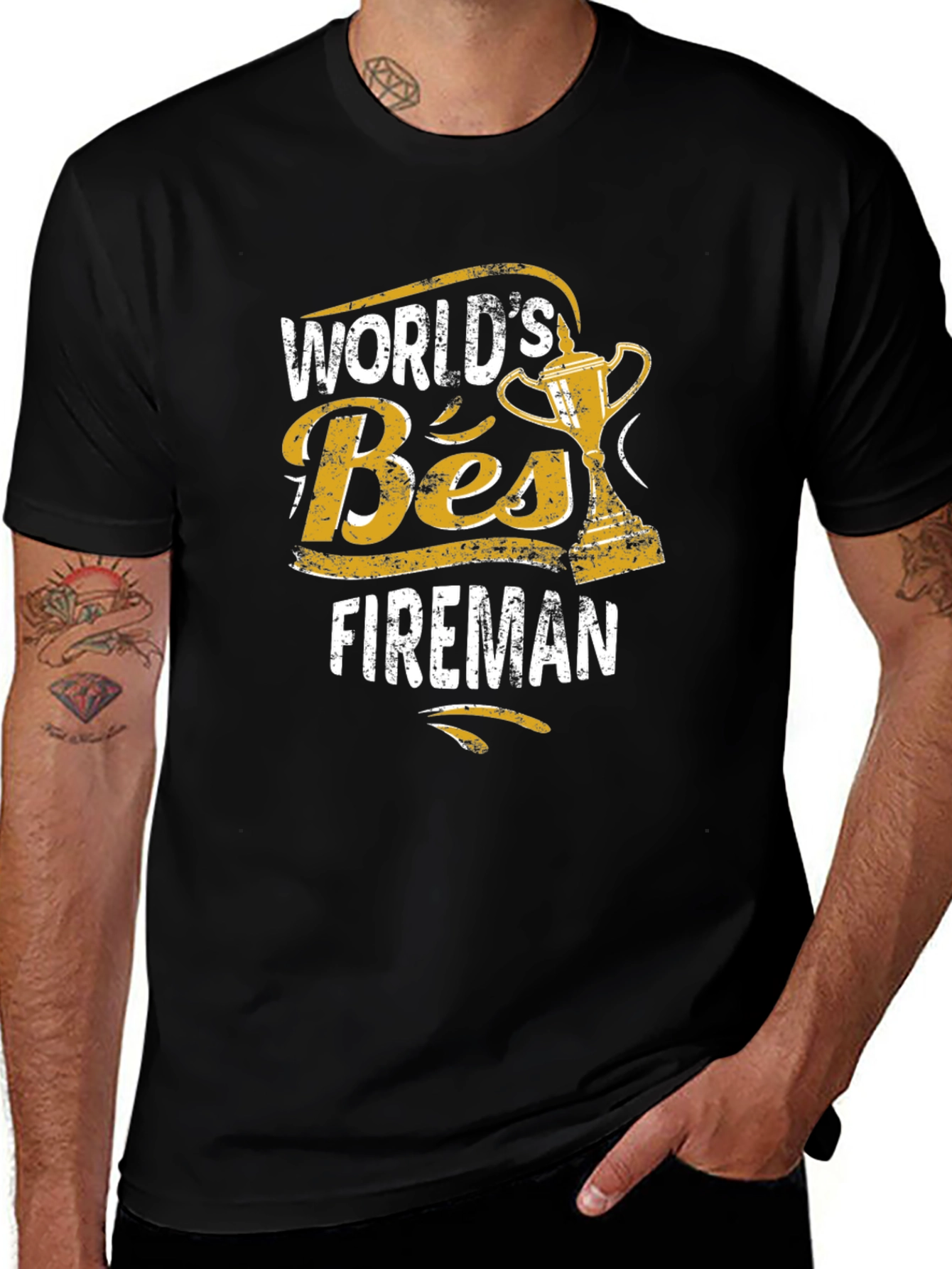 Worlds Best Fireman Graphic T-Shirt
