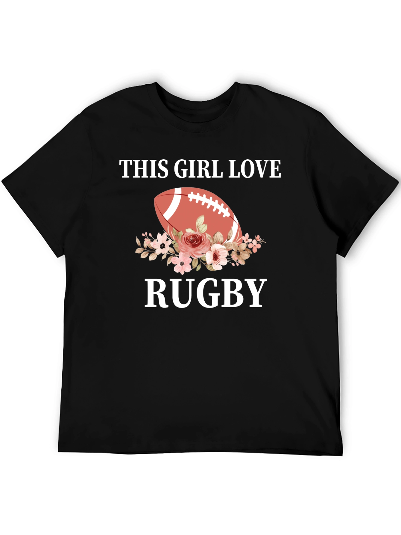 This Girl Loves Rugby Floral Graphic Tee