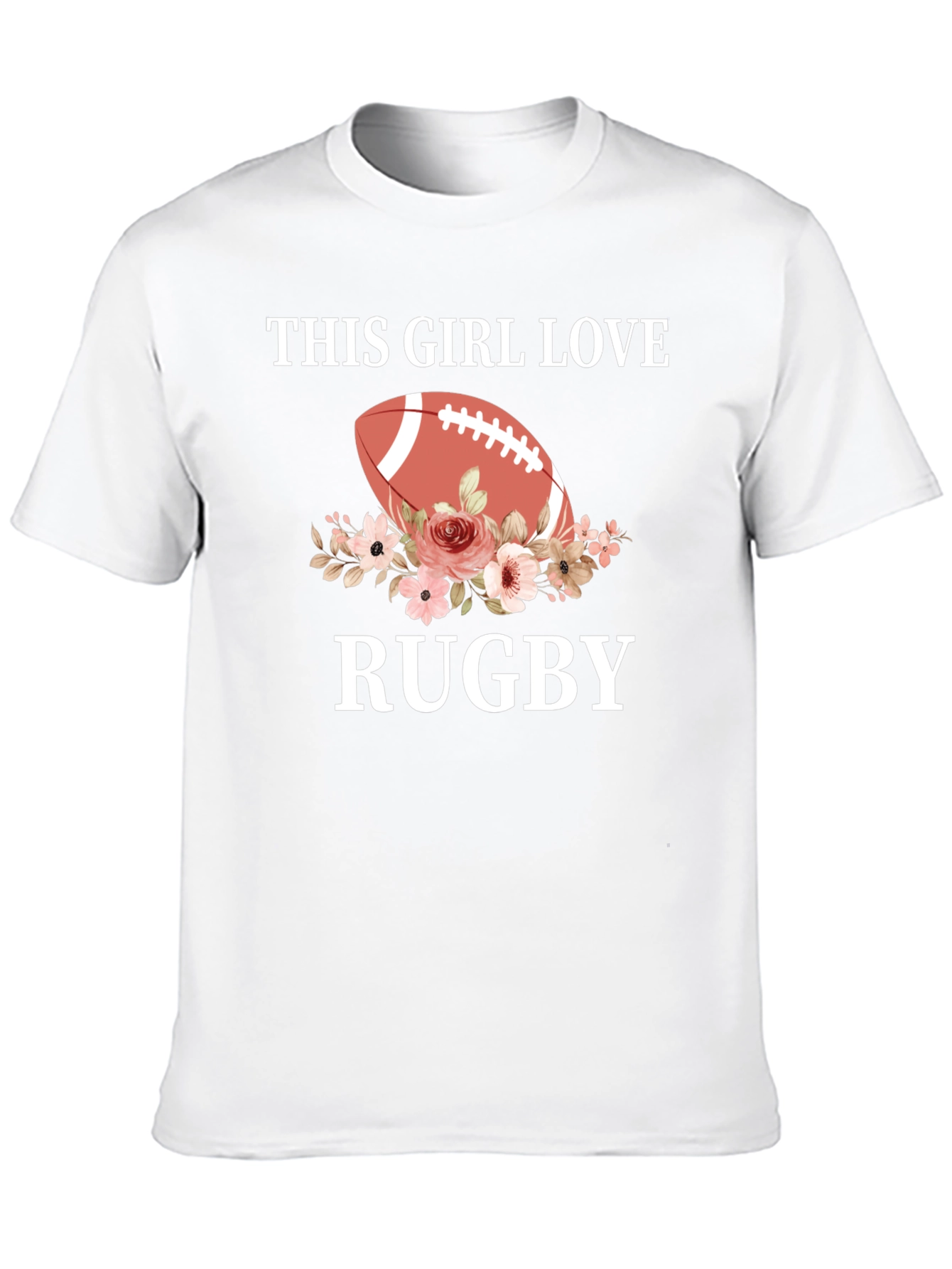 This Girl Loves Rugby Floral Graphic Tee