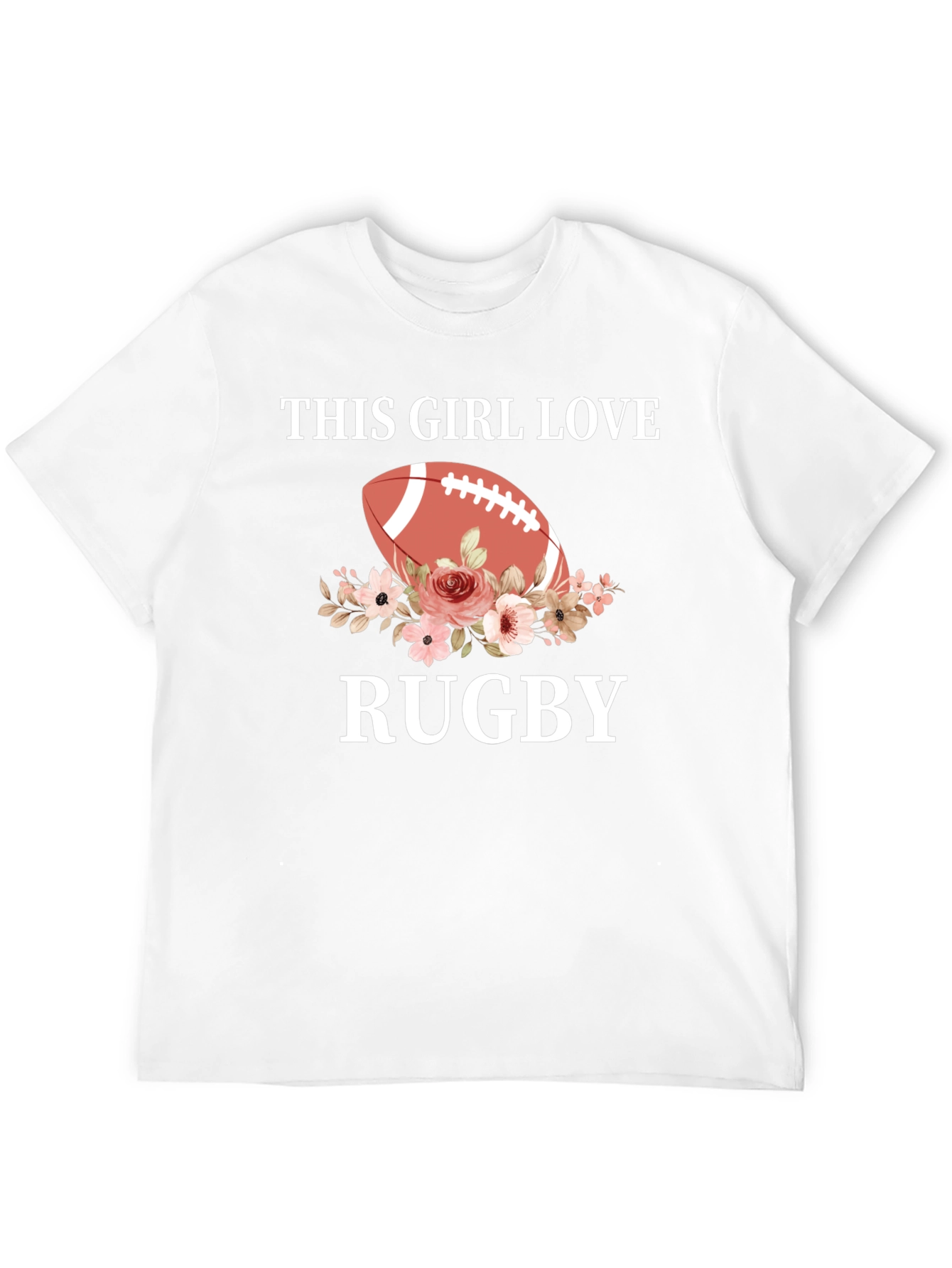 This Girl Loves Rugby Floral Graphic Tee