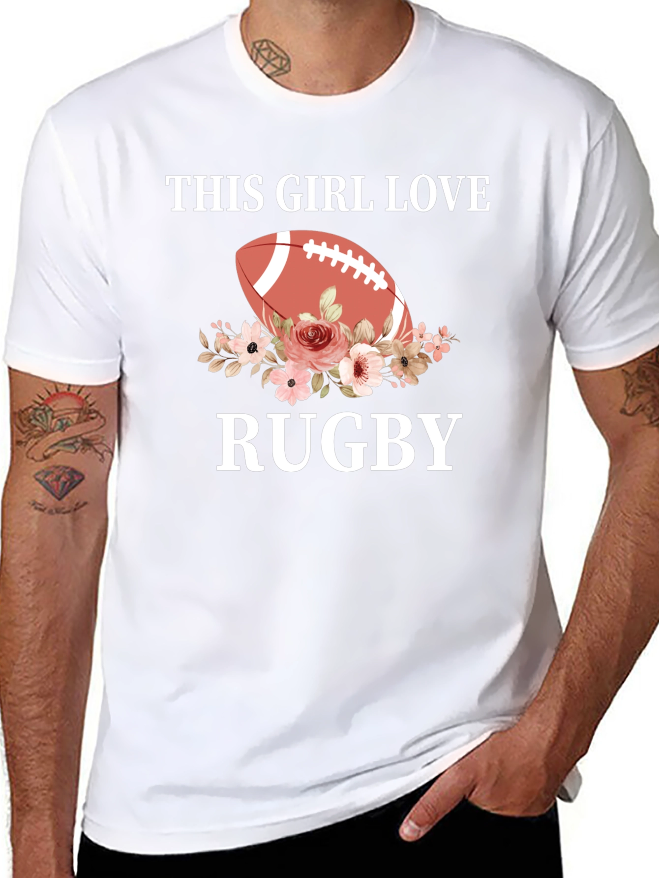 This Girl Loves Rugby Floral Graphic Tee