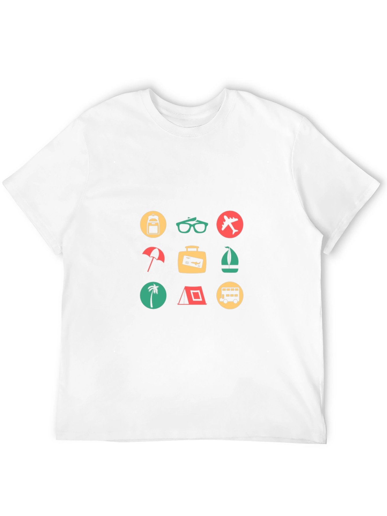 Travel Icon Graphic Print Crew Neck T-Shirt