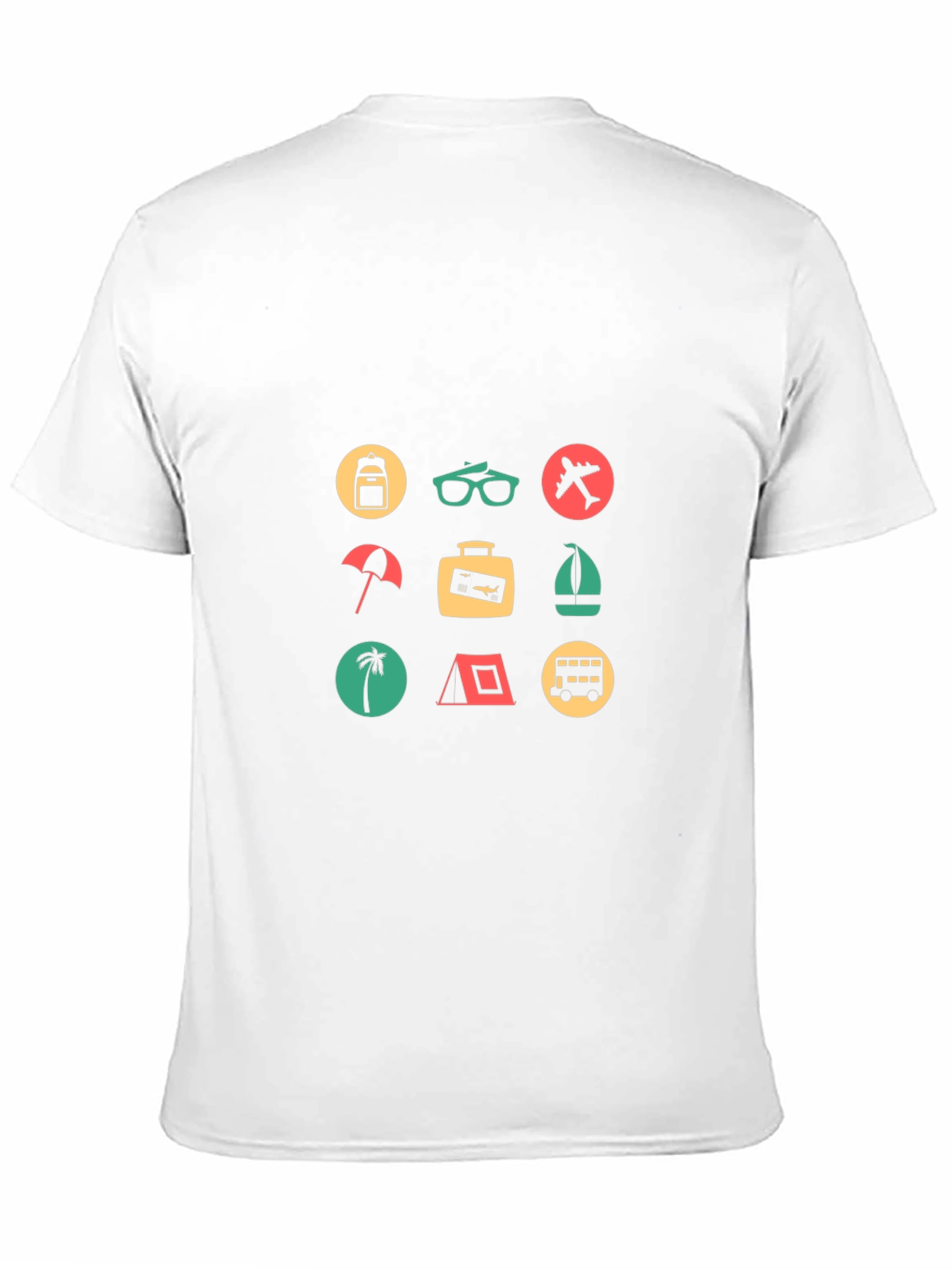 Travel Icon Graphic Print Crew Neck T-Shirt