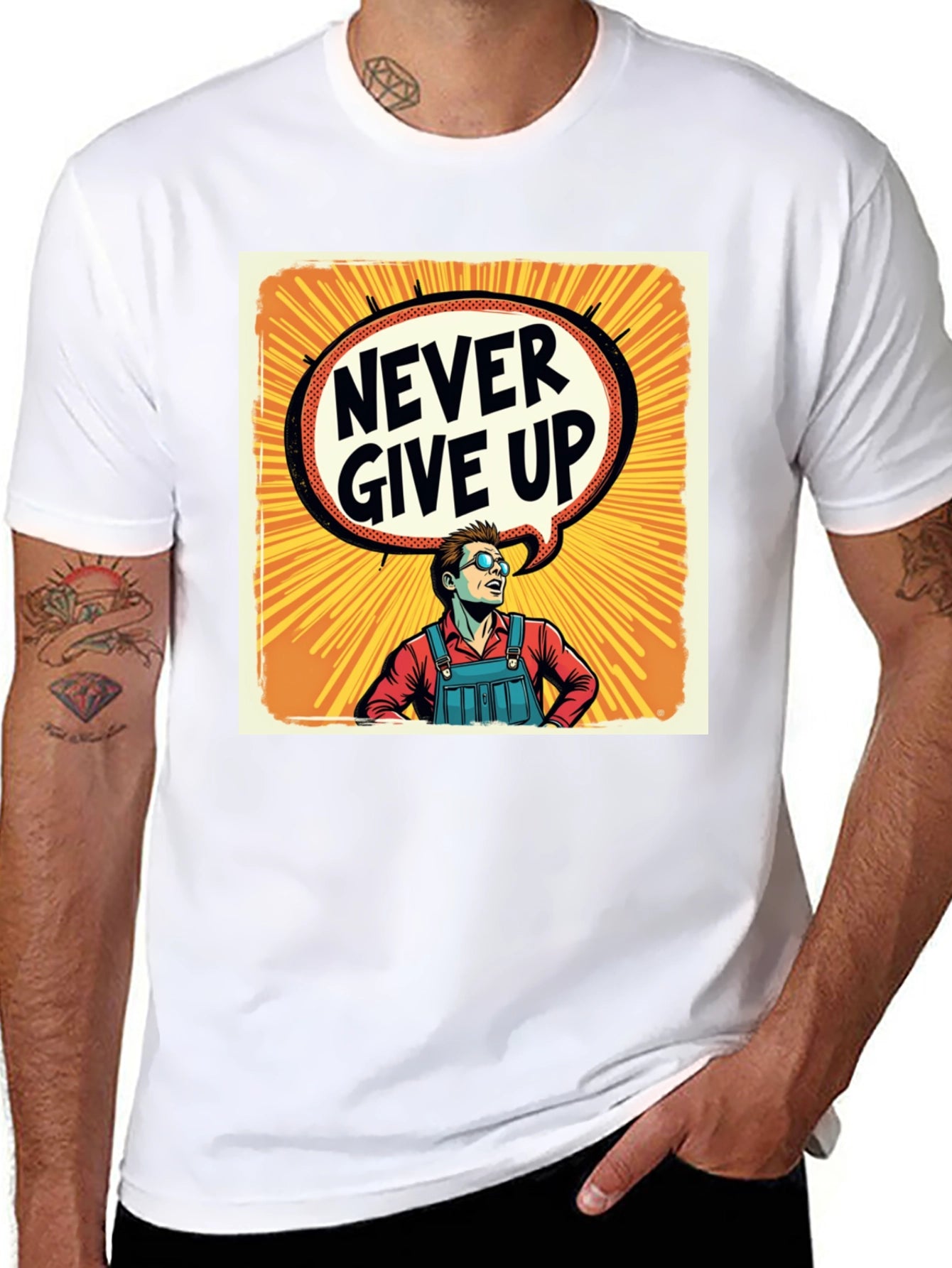 Never Give Up T-Shirt - Motivational Graphic Tee