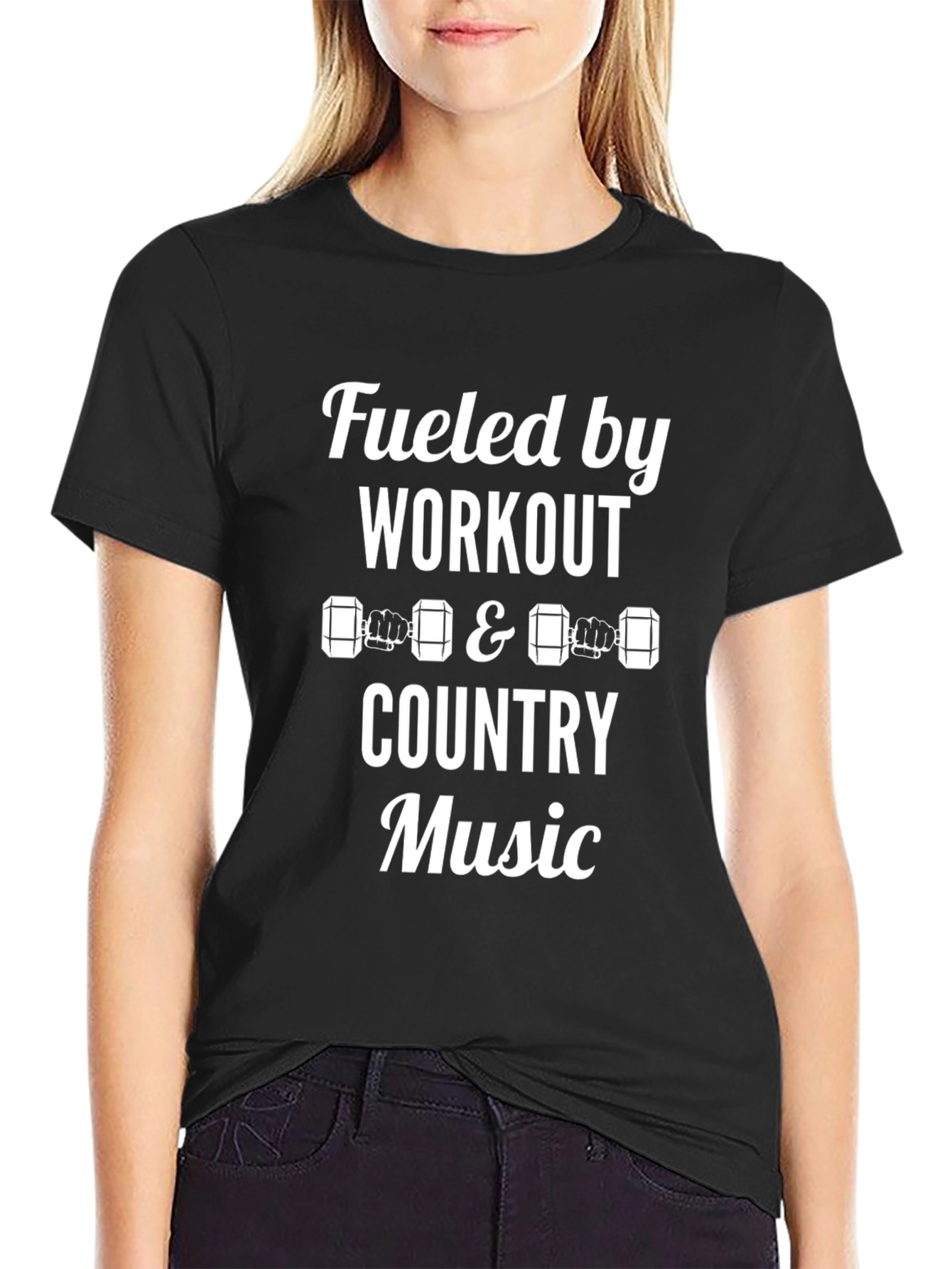 Fueled by Workout & Country Music Black T-Shirt
