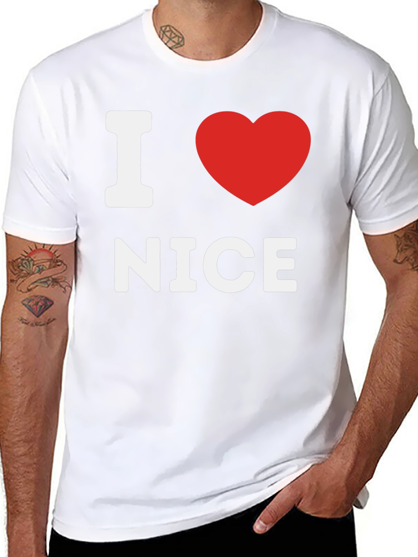 I Heart Nice Black T-Shirt - Express Your Love!