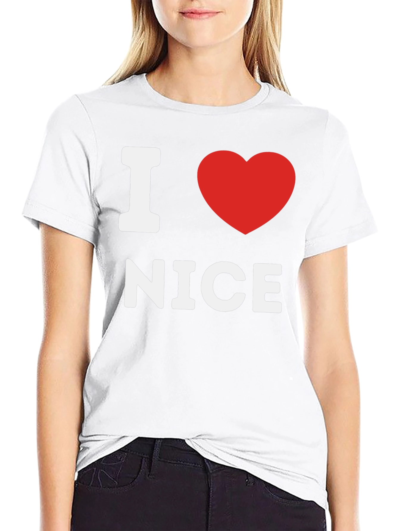 I Heart Nice Black T-Shirt - Express Your Love!