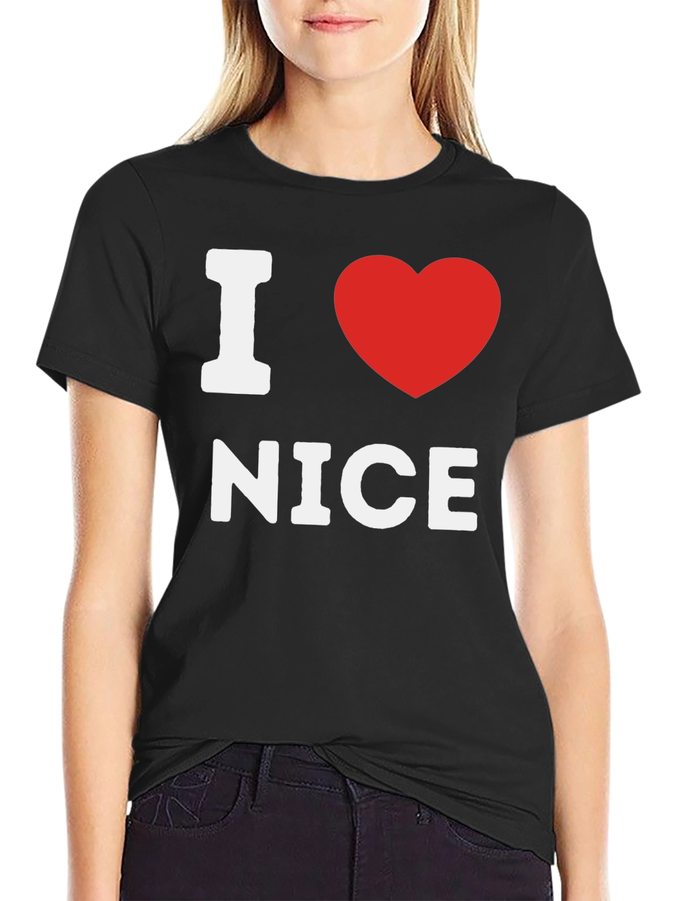 I Heart Nice Black T-Shirt - Express Your Love!