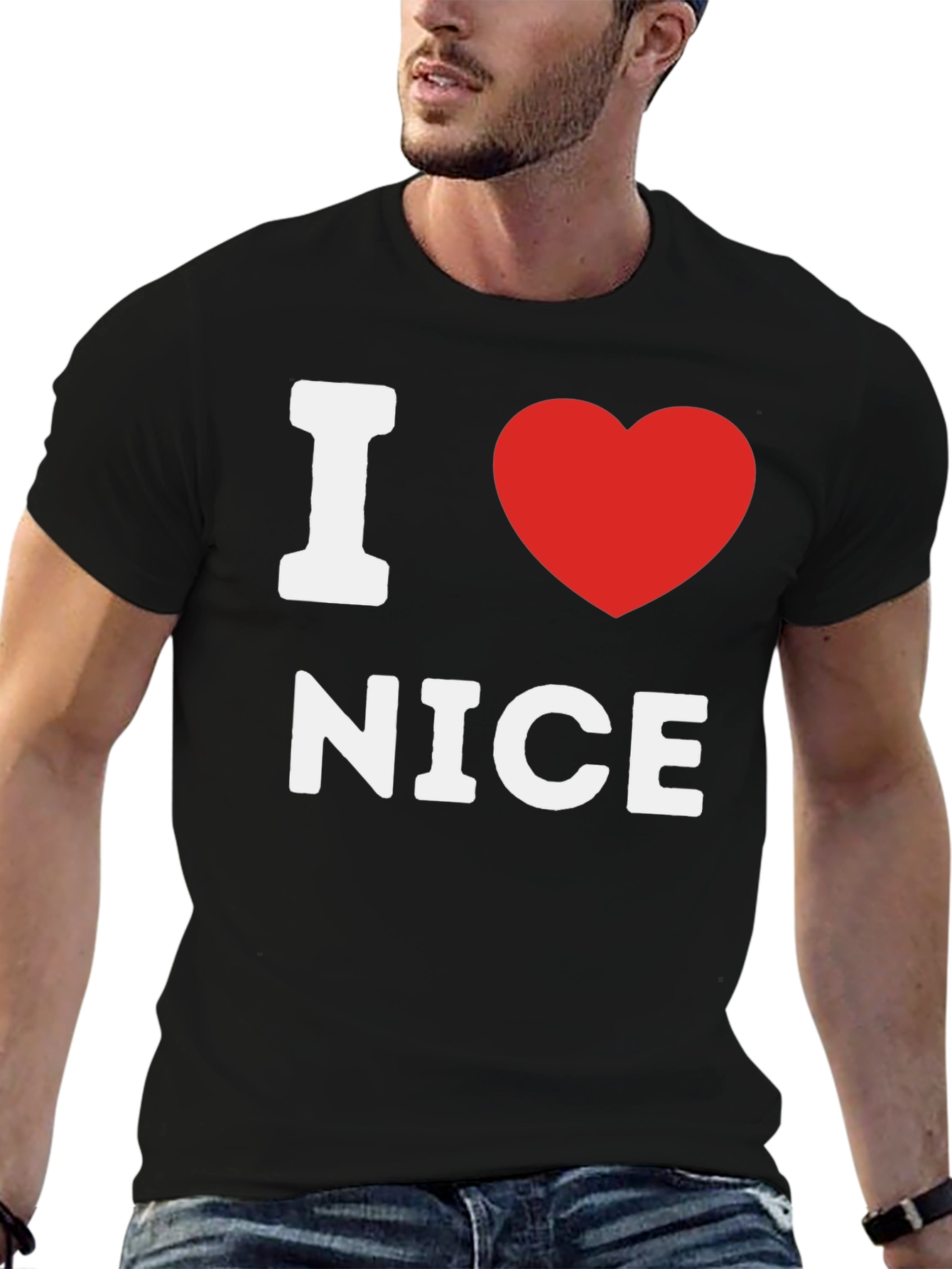 I Heart Nice Black T-Shirt - Express Your Love!