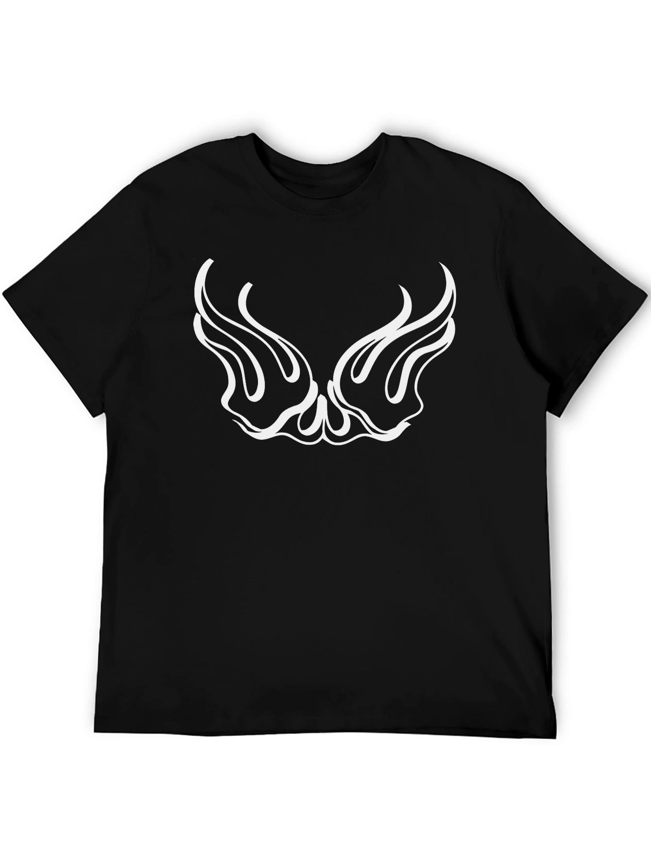 Black Graphic Tee - Winged Design