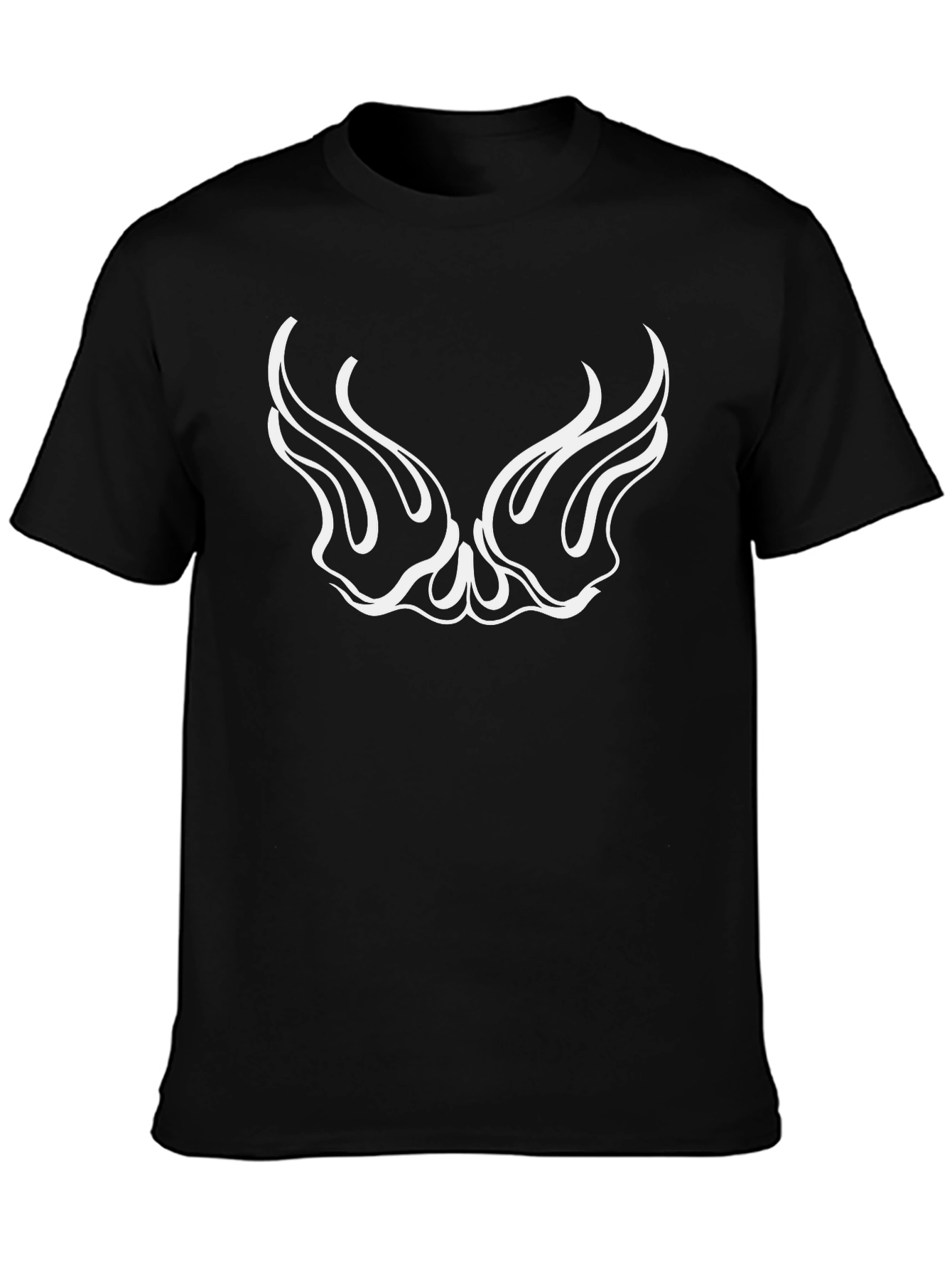 Black Graphic Tee - Winged Design