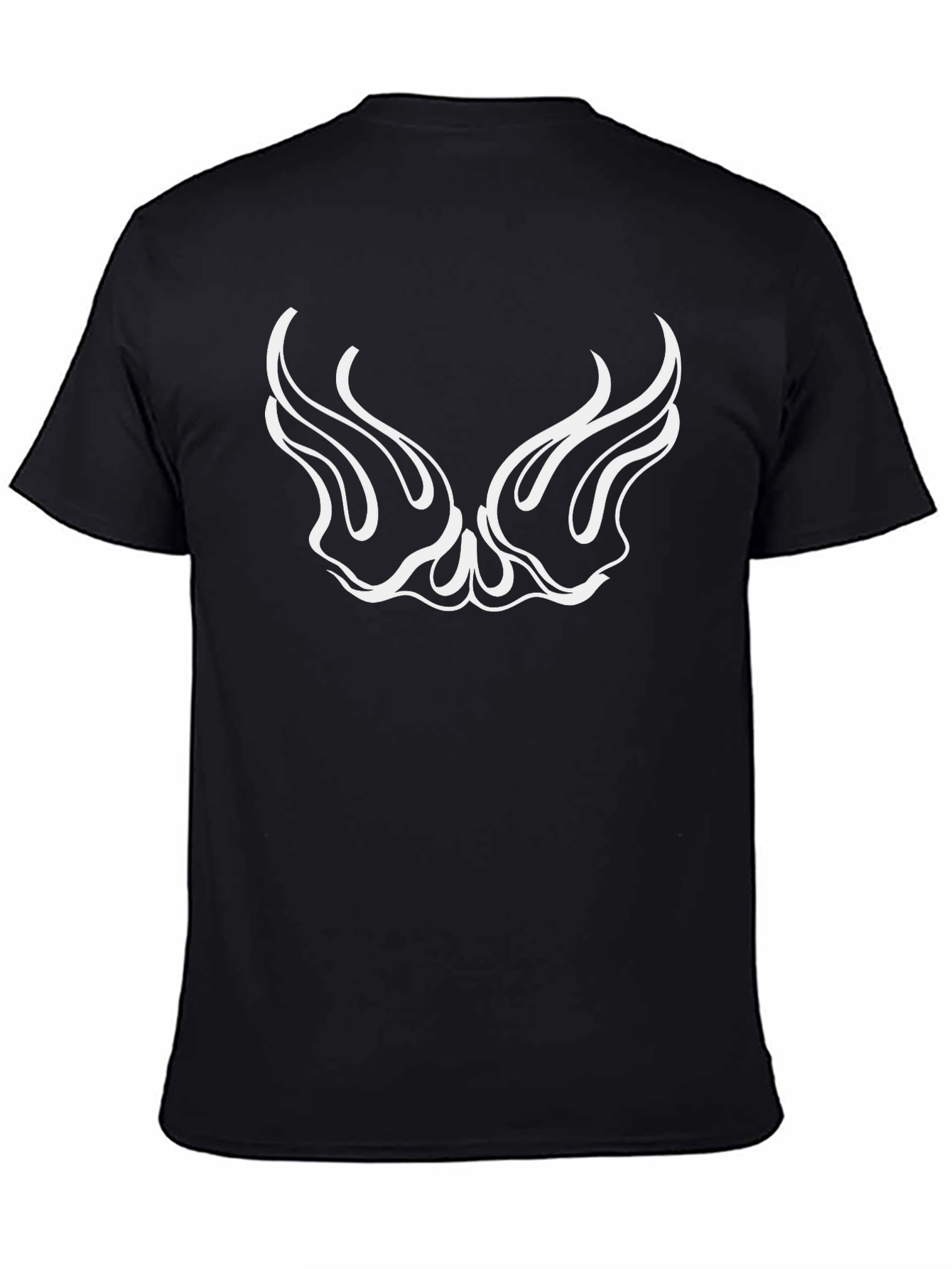Black Graphic Tee - Winged Design