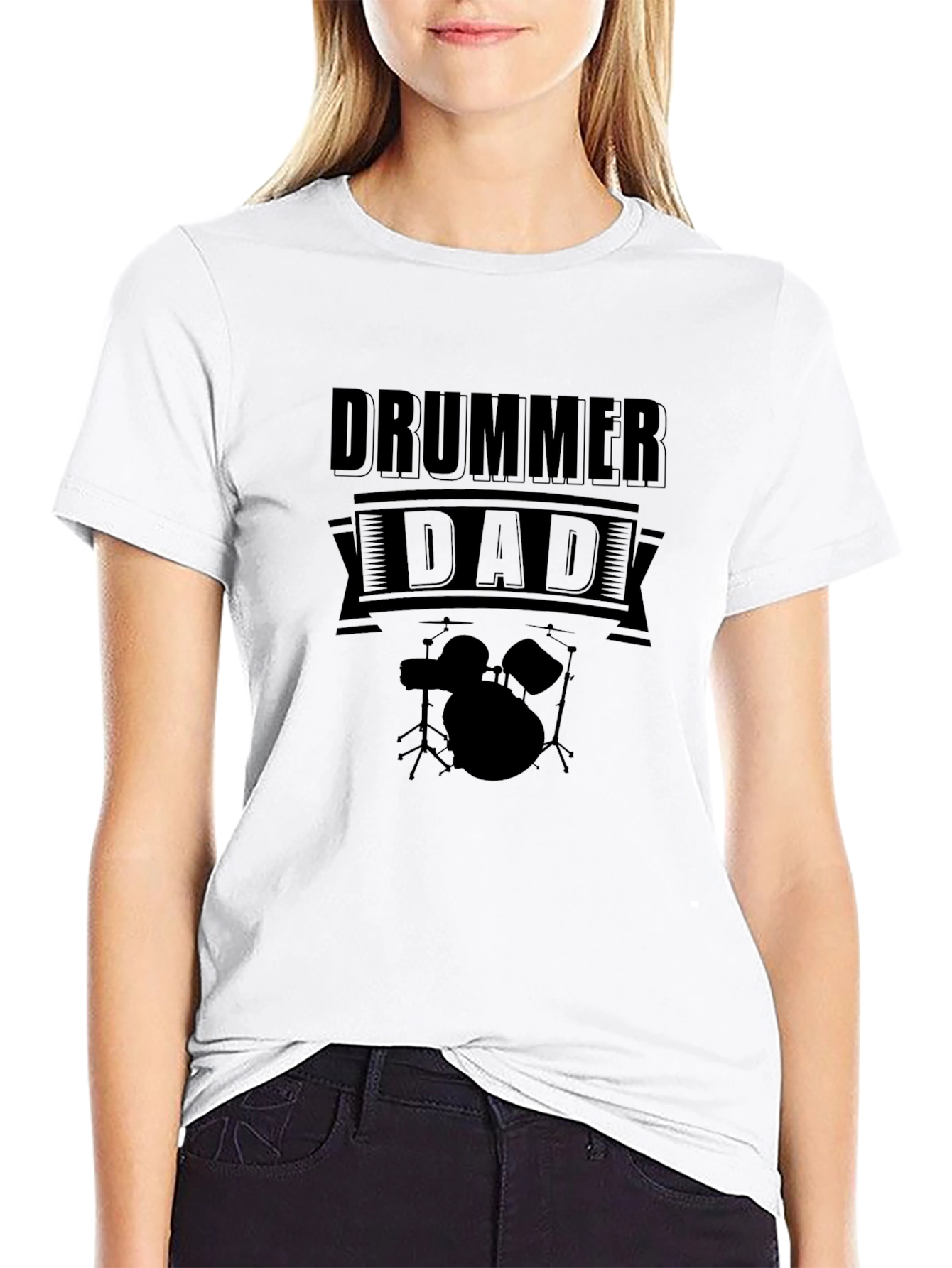 Drummer Dad Black T-Shirt