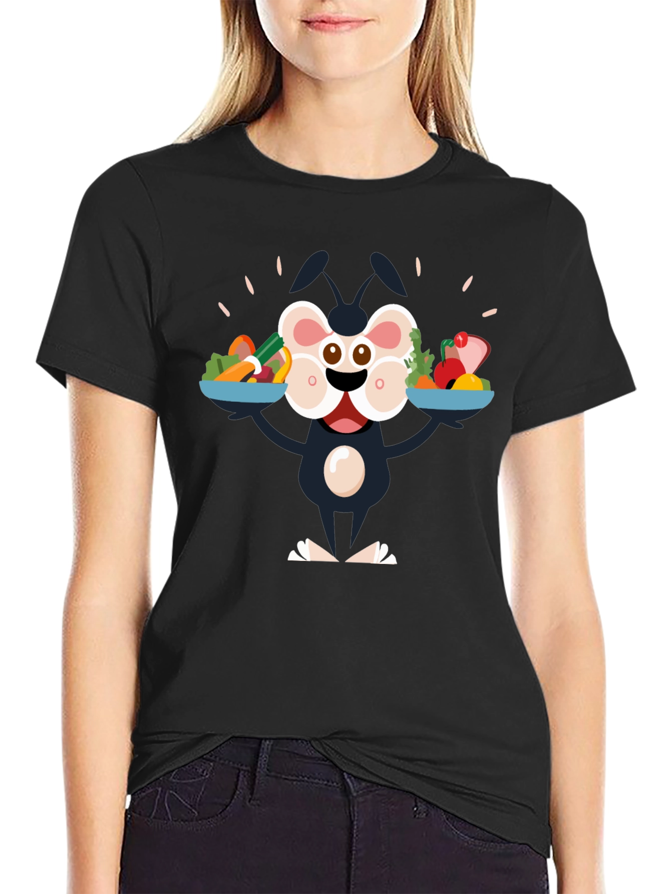 Cartoon Character Vegan Graphic Tee