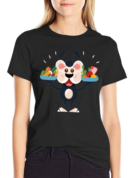 Cartoon Character Vegan Graphic Tee