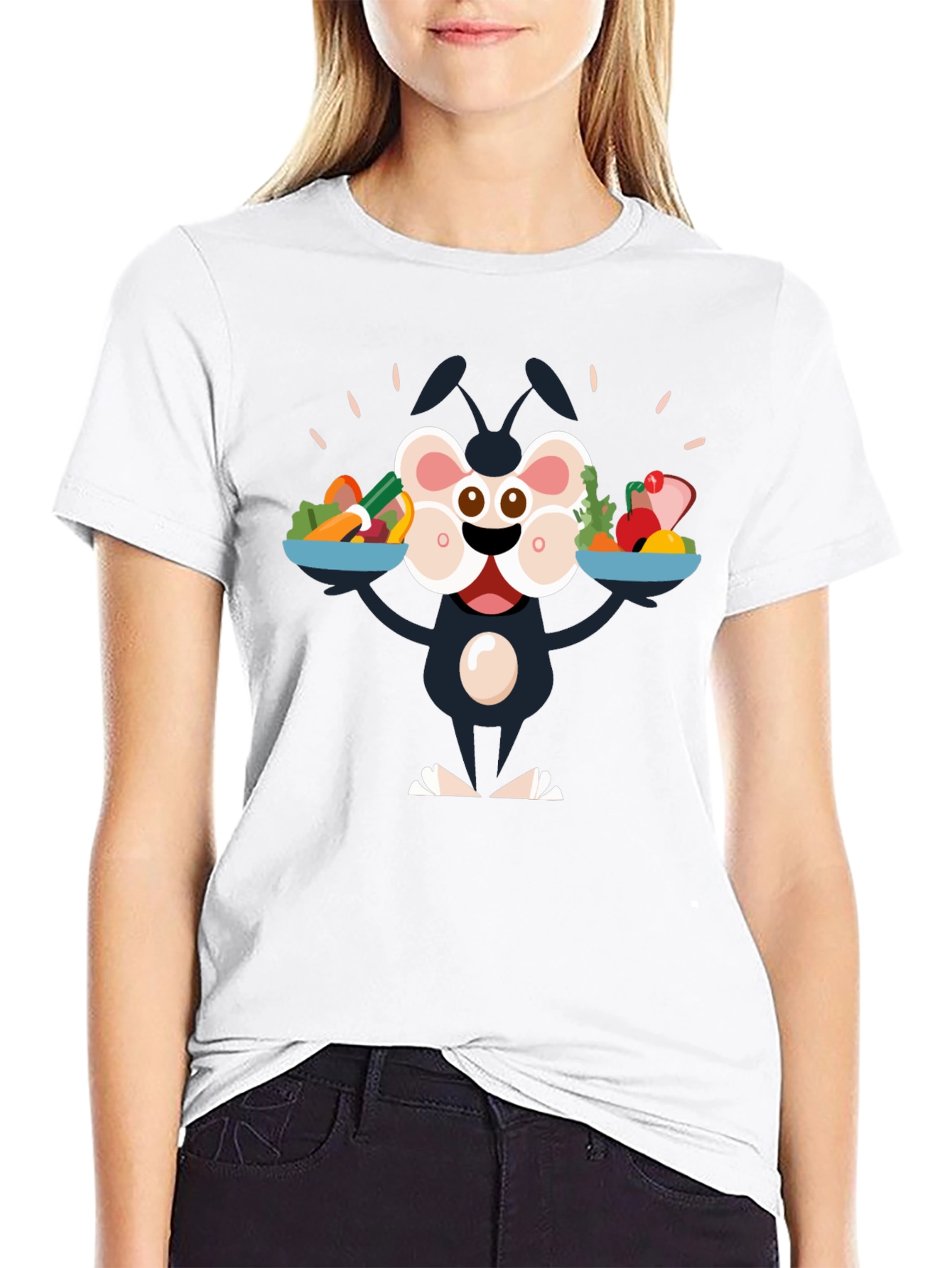 Cartoon Character Vegan Graphic Tee