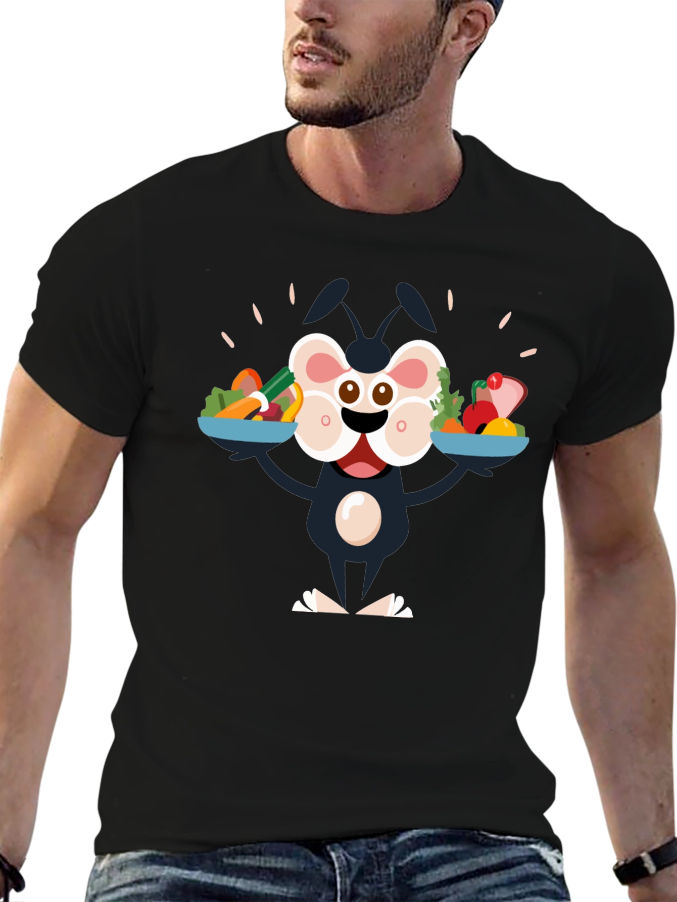 Cartoon Character Vegan Graphic Tee