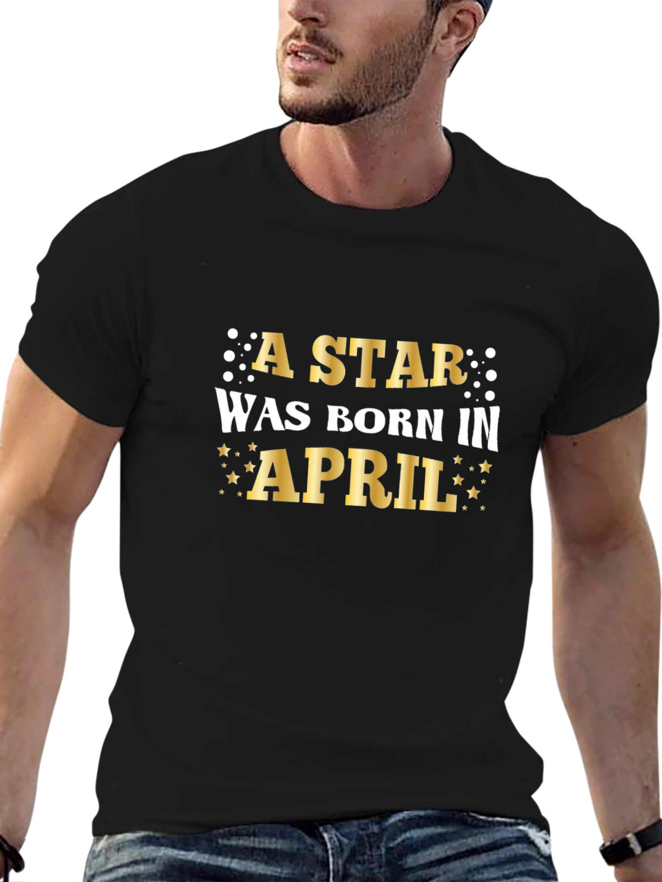 A Star Was Born in April Black T-Shirt