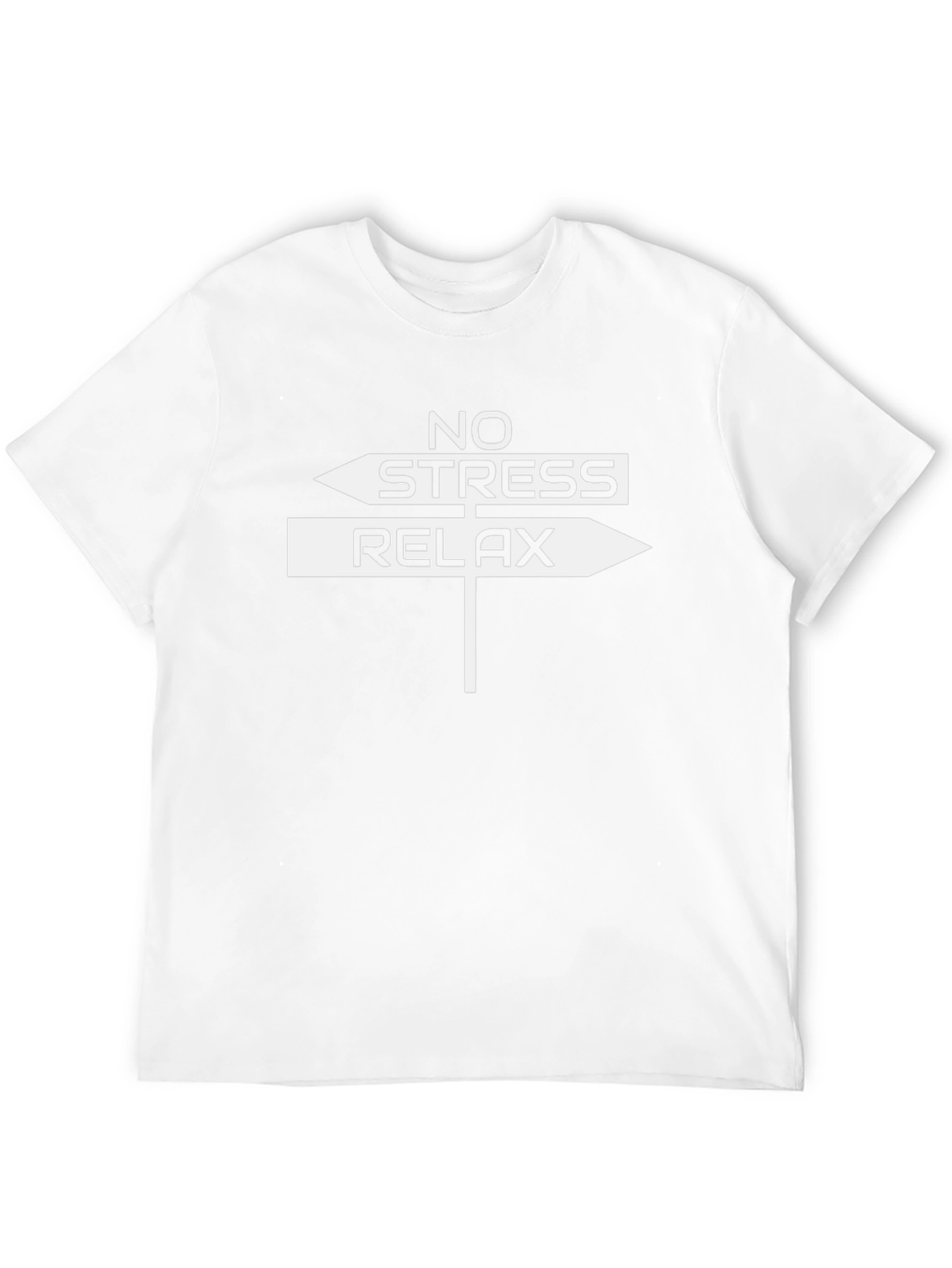 No Stress Relax T-Shirt - Black Cotton Tee