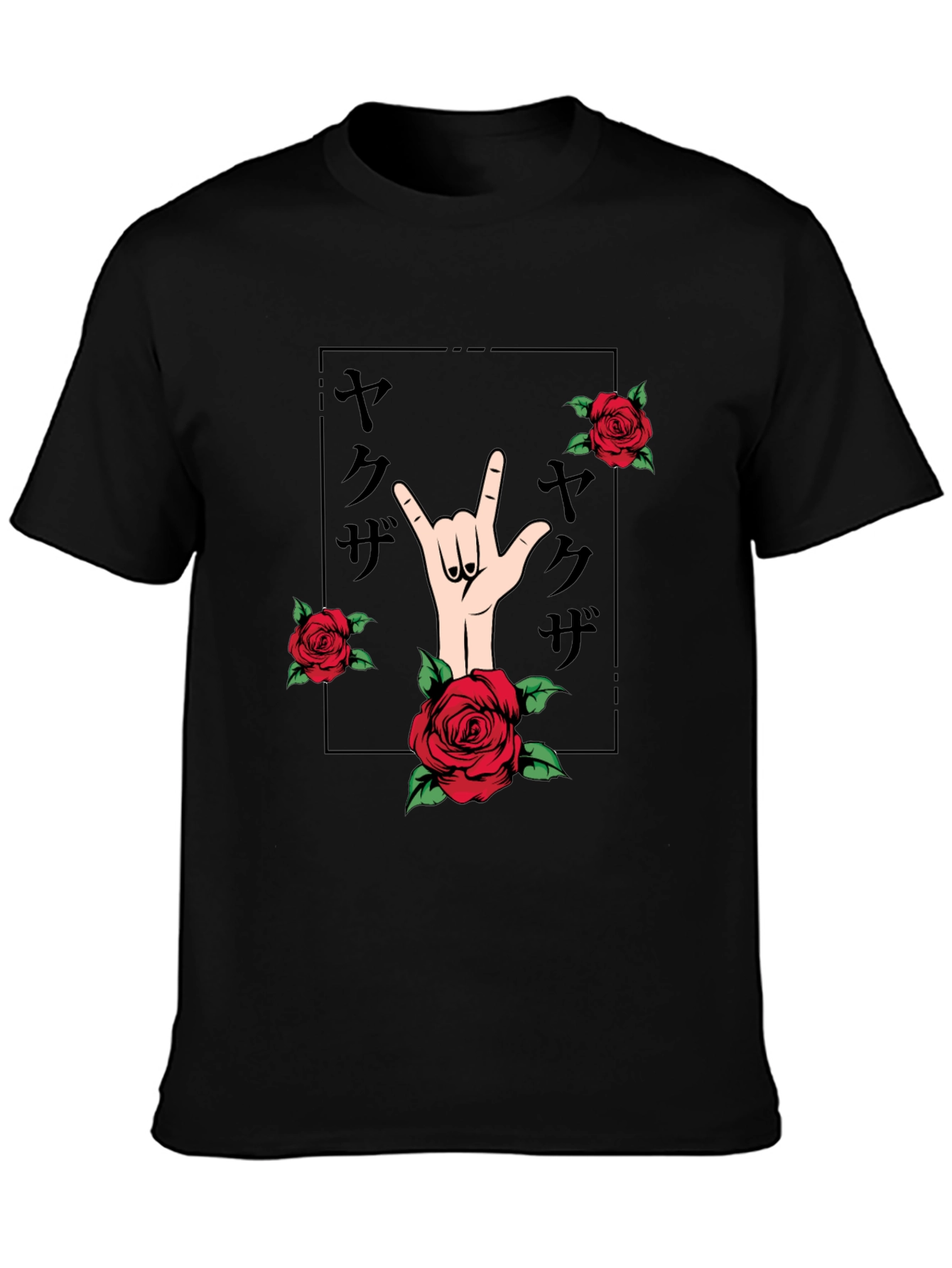 Rock On Roses Black Graphic Tee