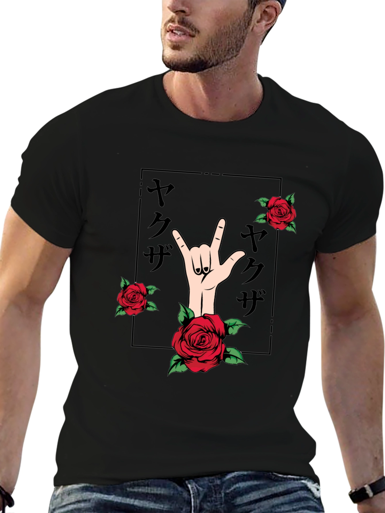 Rock On Roses Black Graphic Tee