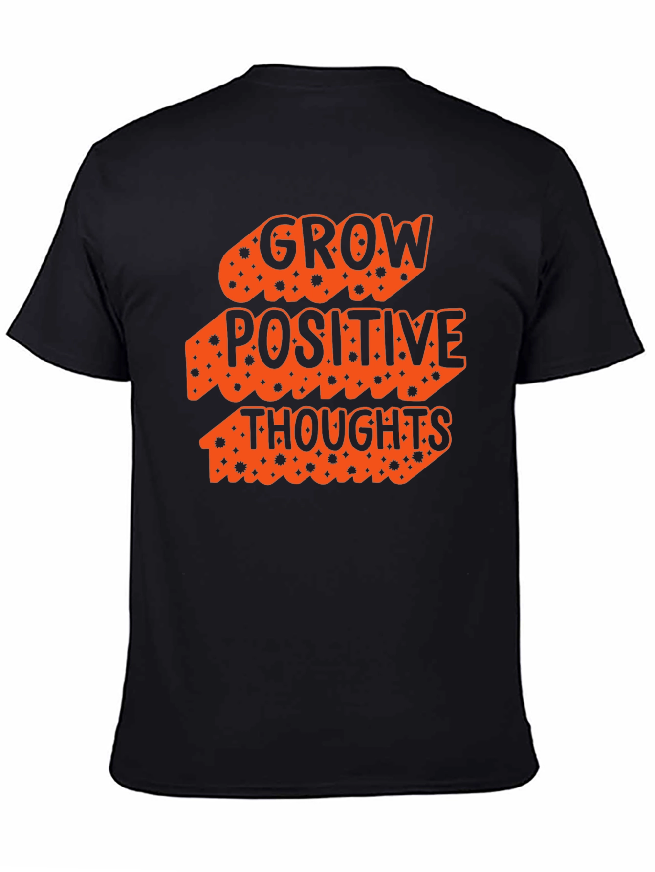 Grow Positive Thoughts Black Graphic T-Shirt