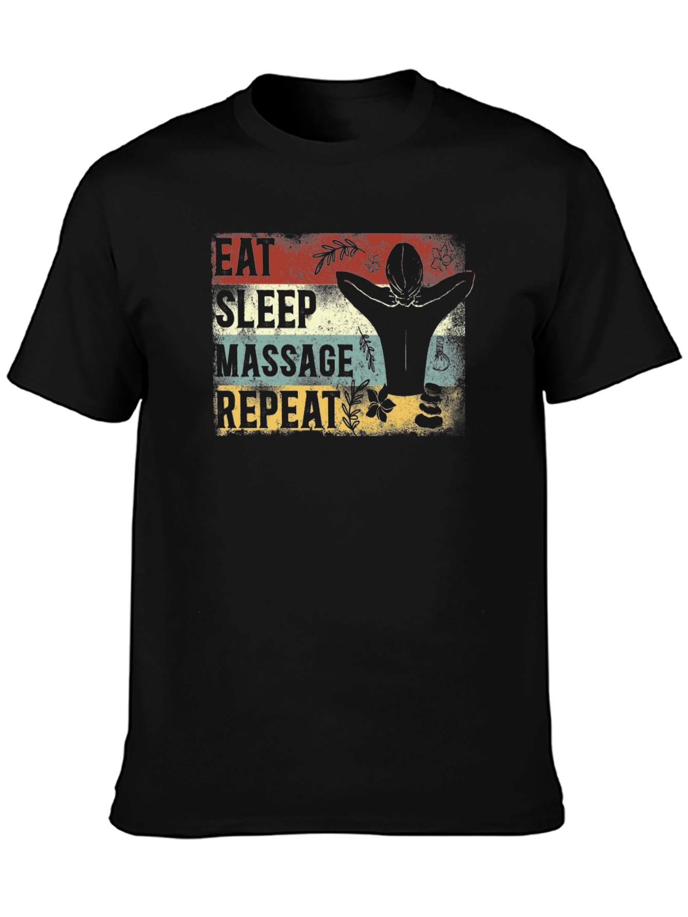 Eat Sleep Massage Repeat Graphic T-Shirt
