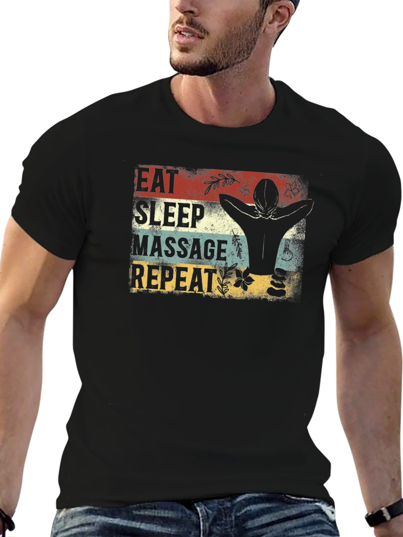 Eat Sleep Massage Repeat Graphic T-Shirt