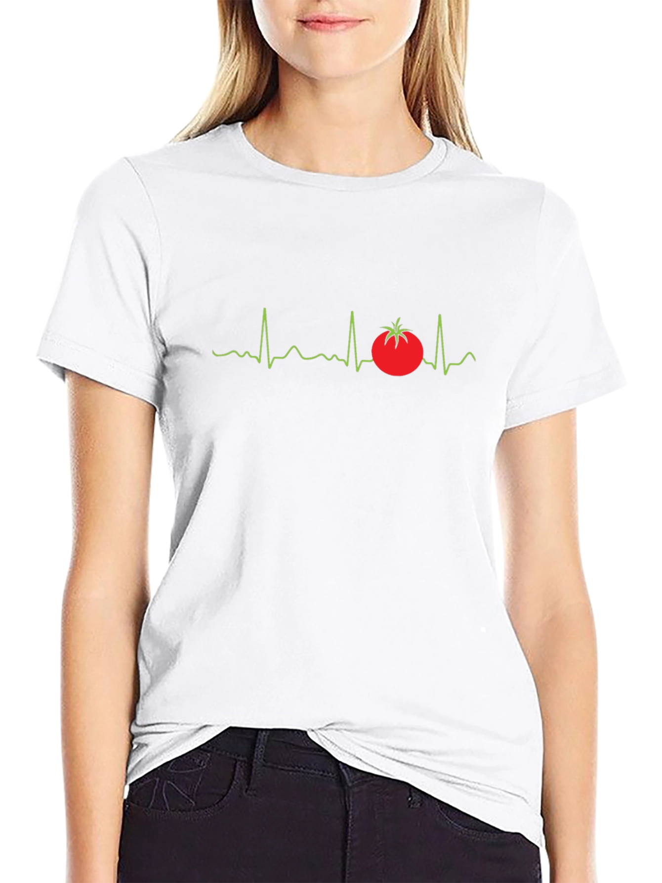 Tomato Heartbeat Graphic T-Shirt - Black