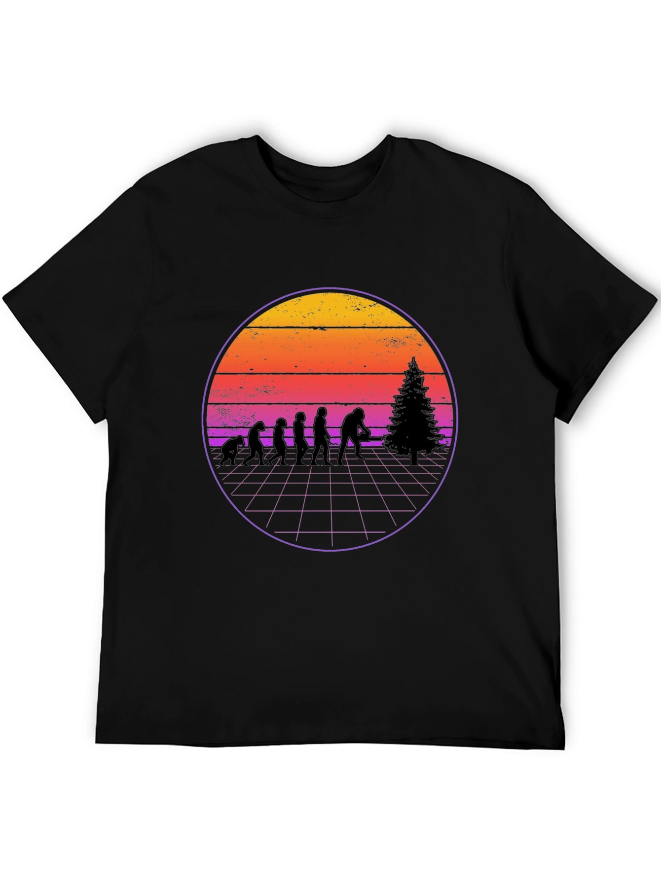 Retro Bigfoot Christmas Tree Evolution T-Shirt