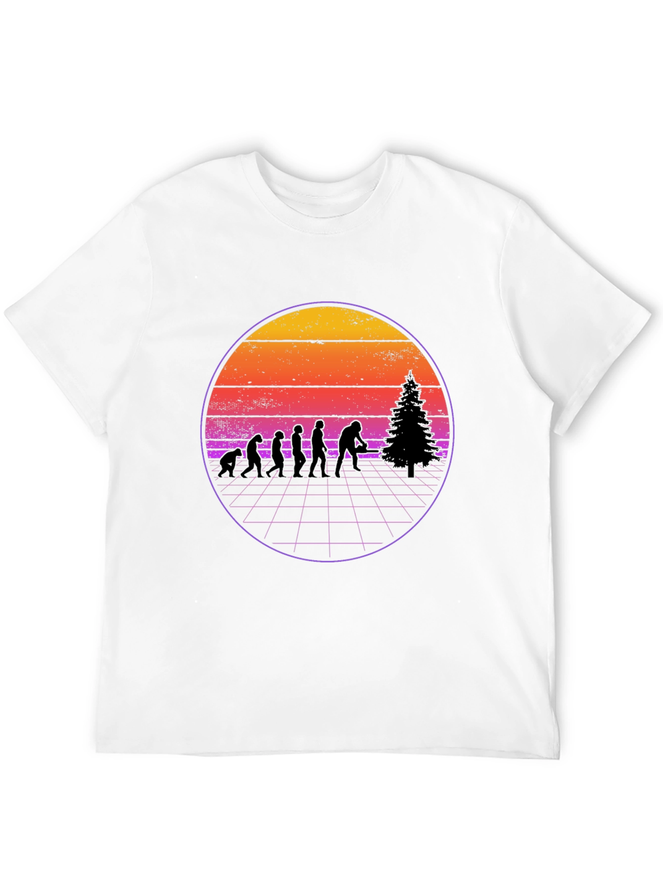 Retro Bigfoot Christmas Tree Evolution T-Shirt