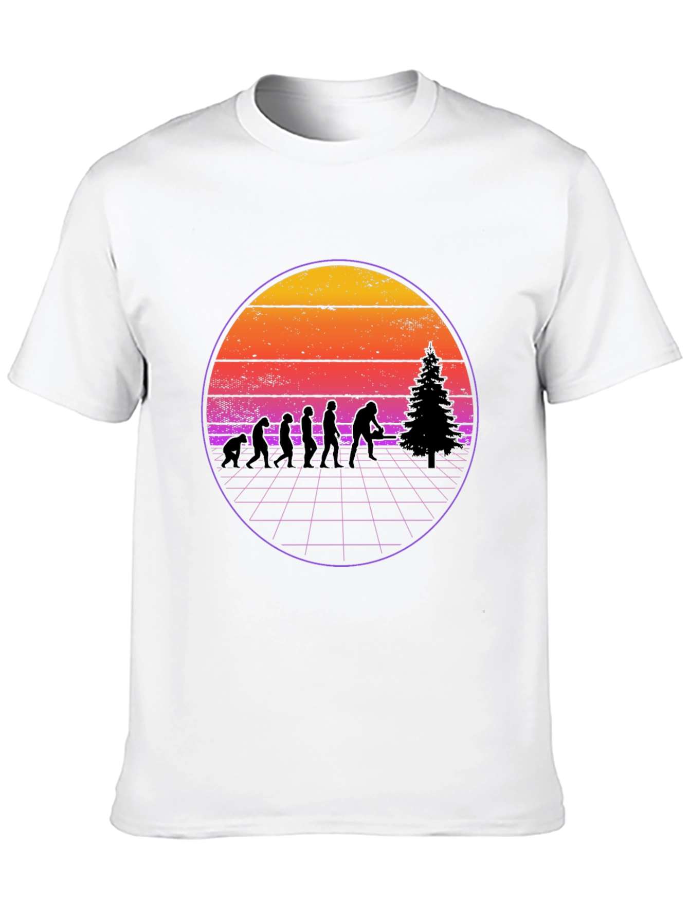 Retro Bigfoot Christmas Tree Evolution T-Shirt